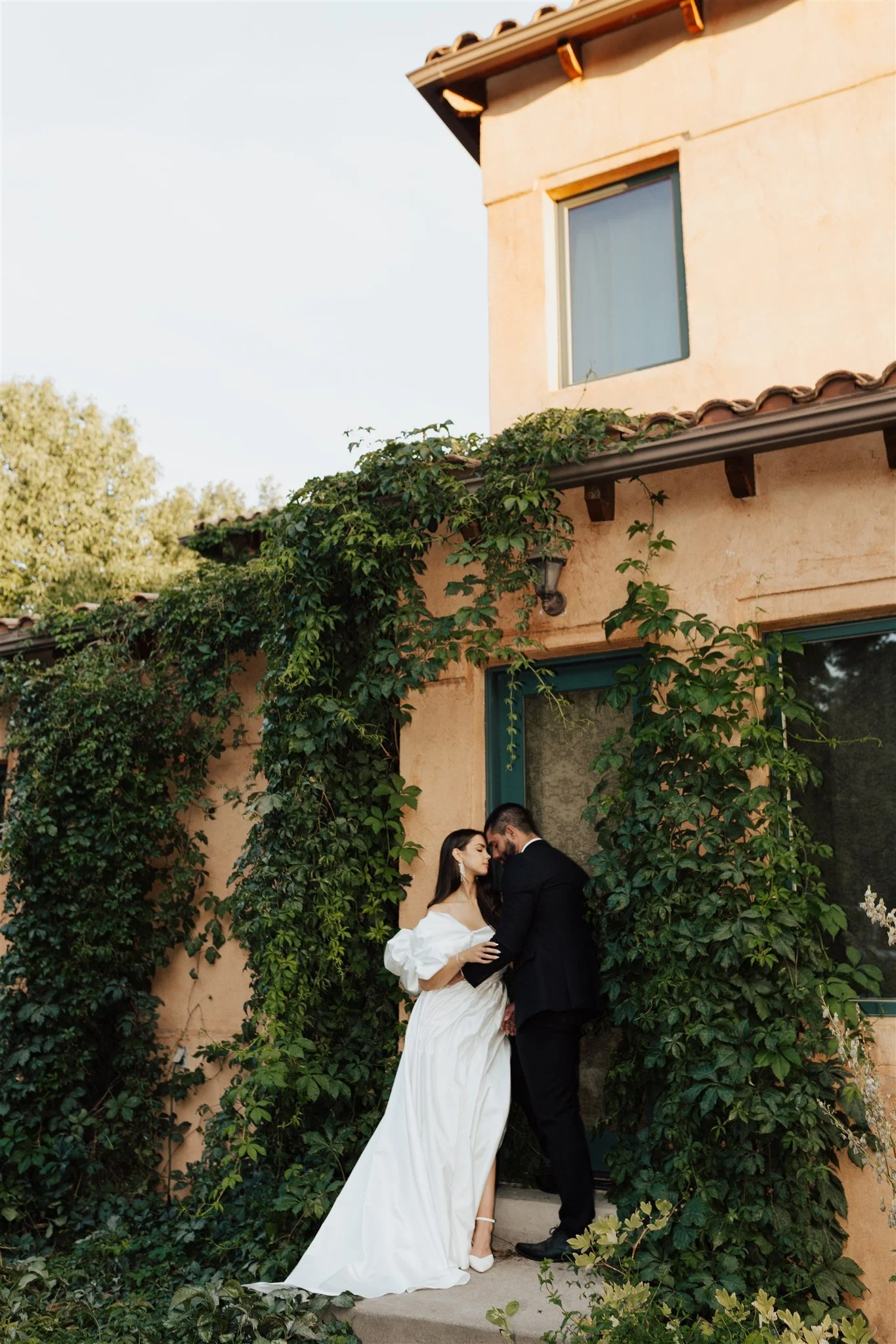 Bride and Groom together at Utah's Wedding Venue The Villa, captured by Wedding Photographer Poise & Ivy Imagery