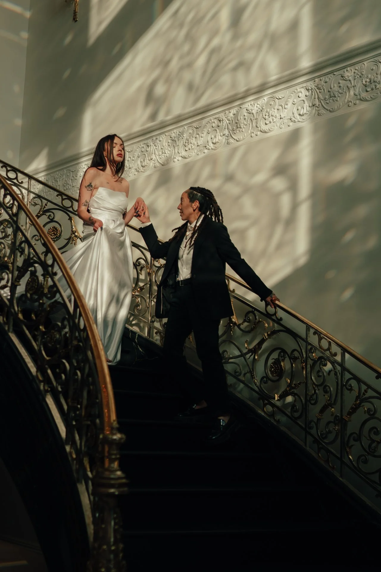 two brides celebrate their love in an ornate museum of art - poise and ivy imagery
