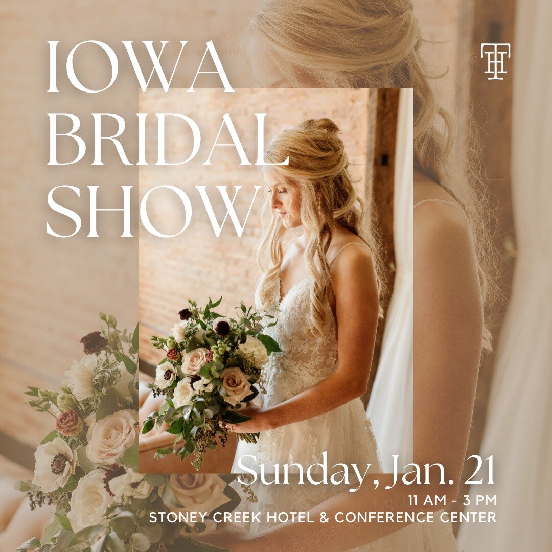 See you Sunday, brides! 💍🤍

Join us at the Iowa Bridal Show on Sunday, January 21 from 11 a.m. - 3 p.m at Stoney Creek Hotel and Conference Center in Johnston.

Enter at the door for your chance to win a $200 bar credit toward your reception at Tam