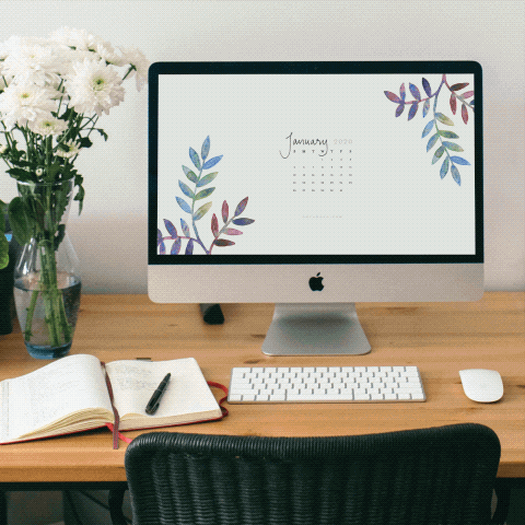 Animated GIF of monthly digital calendars