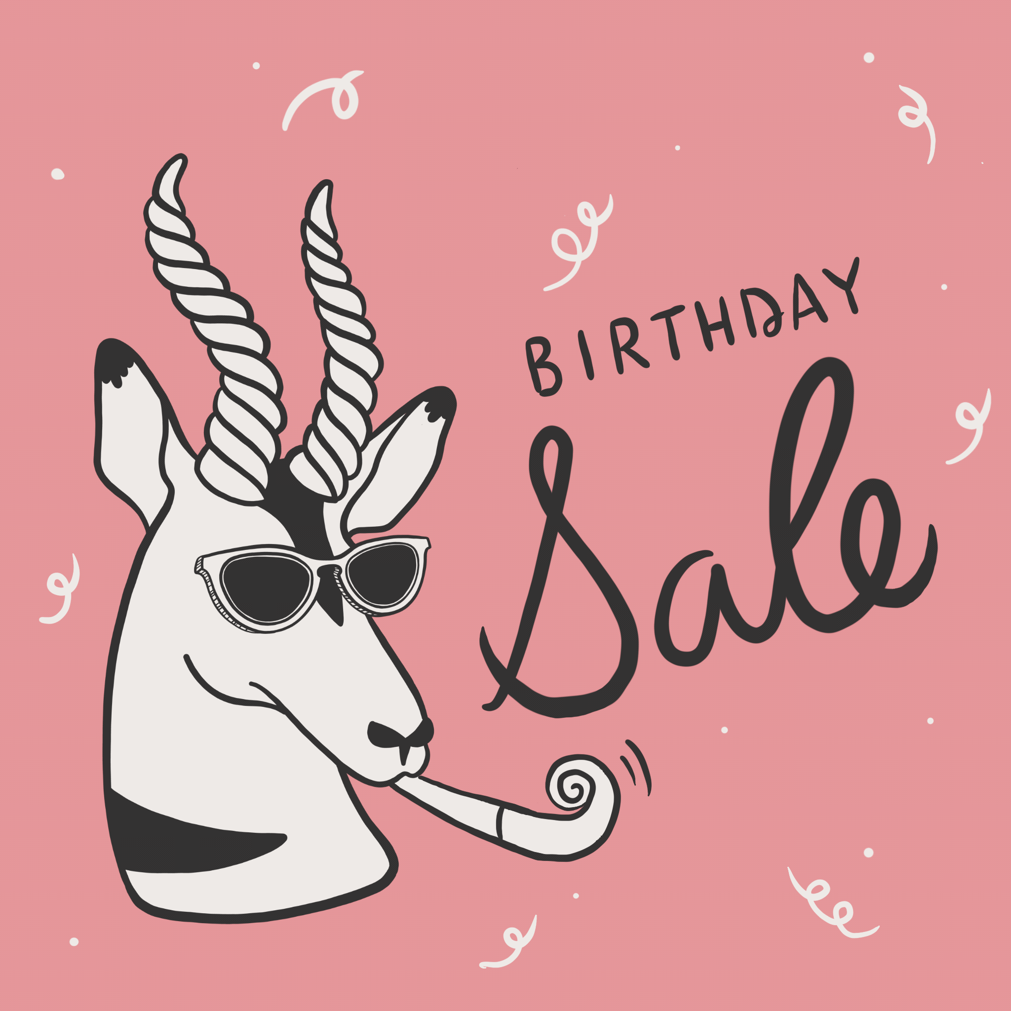Animation to promote company Birthday Sale