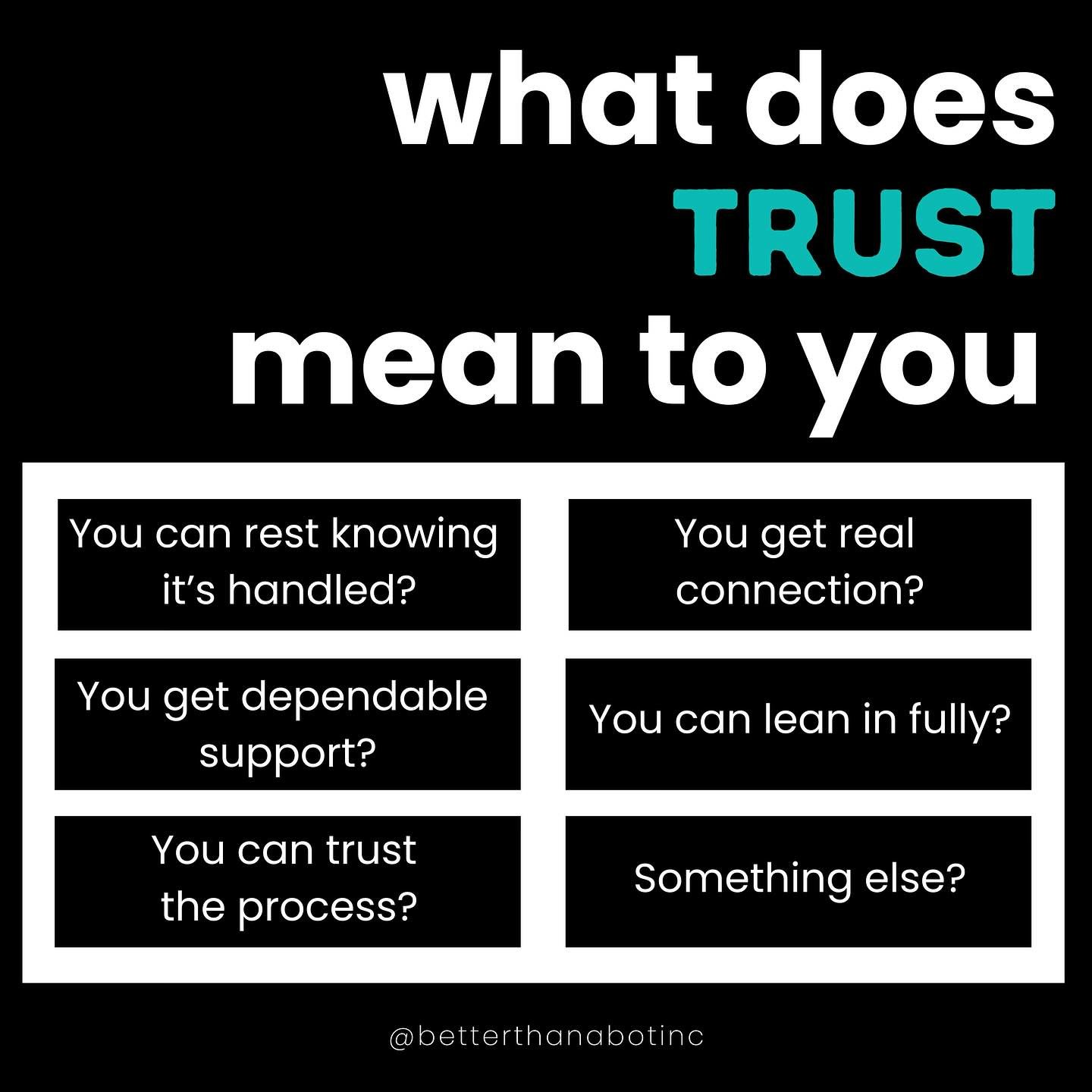 To me, building trust means doing what you say you&rsquo;re going to do.

That&rsquo;s how I choose to run my business&hellip; with honesty, accountability, consistency, organization and thoughtfulness. When I make a commitment to my clients, I take 
