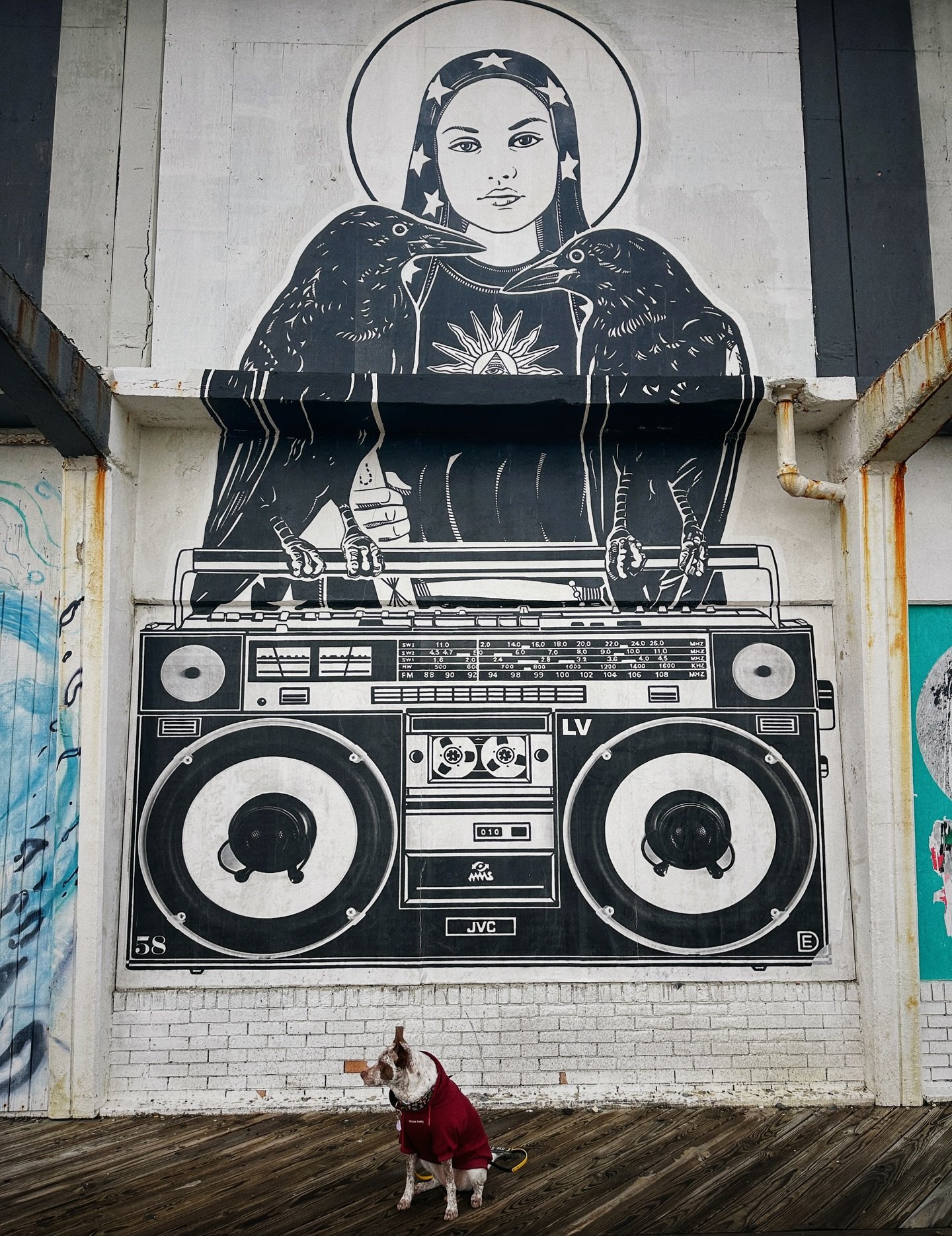 Just a couple of babes on the boardwalk enjoying the misty beach winds and lack of outta state tourists. Hell yea off season Jersey shore lmao.