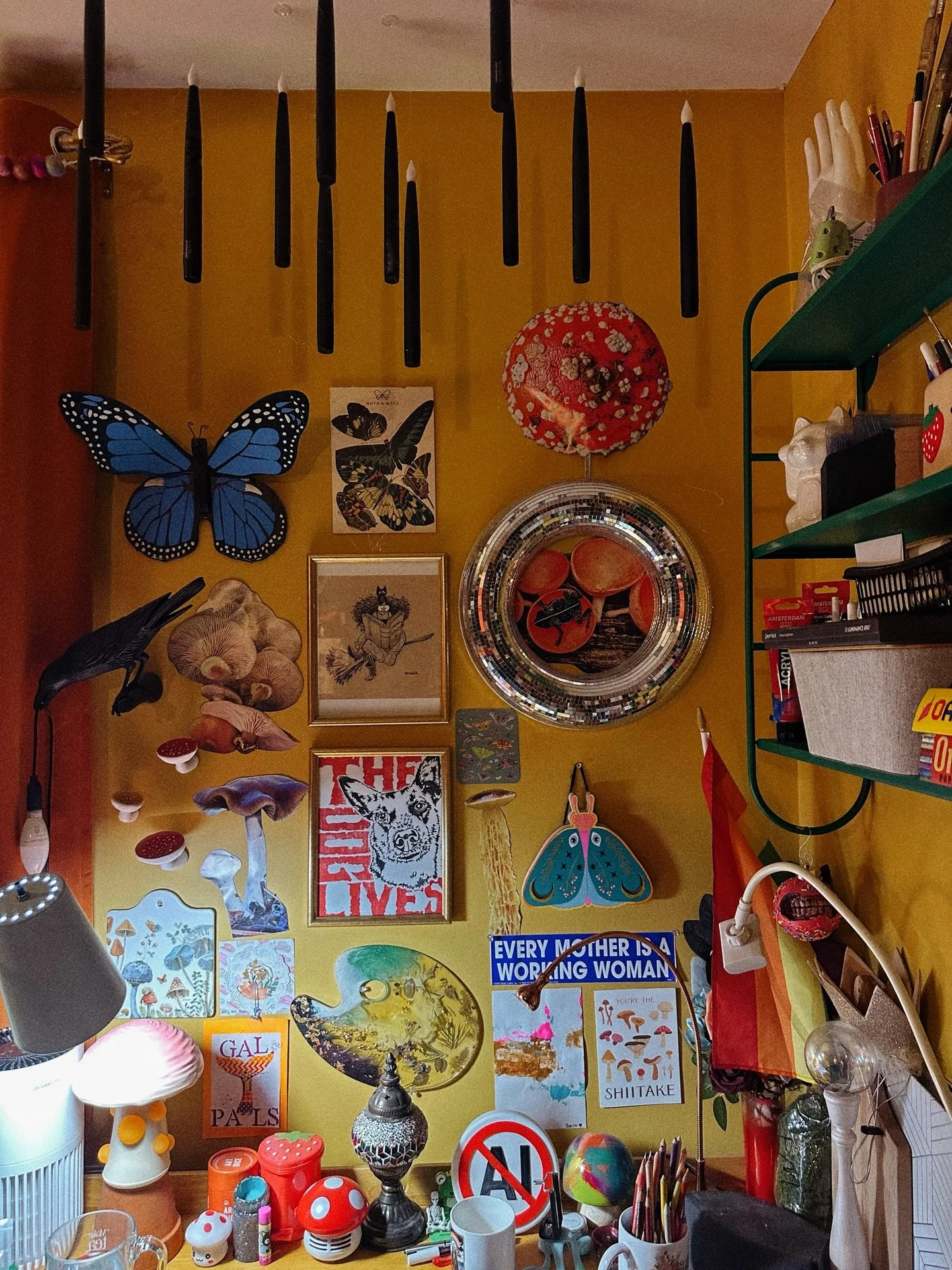 Worked on curating the wall above my desk while cursing this country&rsquo;s piss poor medical system for denying my very much needed MRI of my back since November/December because sitting down to art was too uncomfortable.

 I did, however, manage t