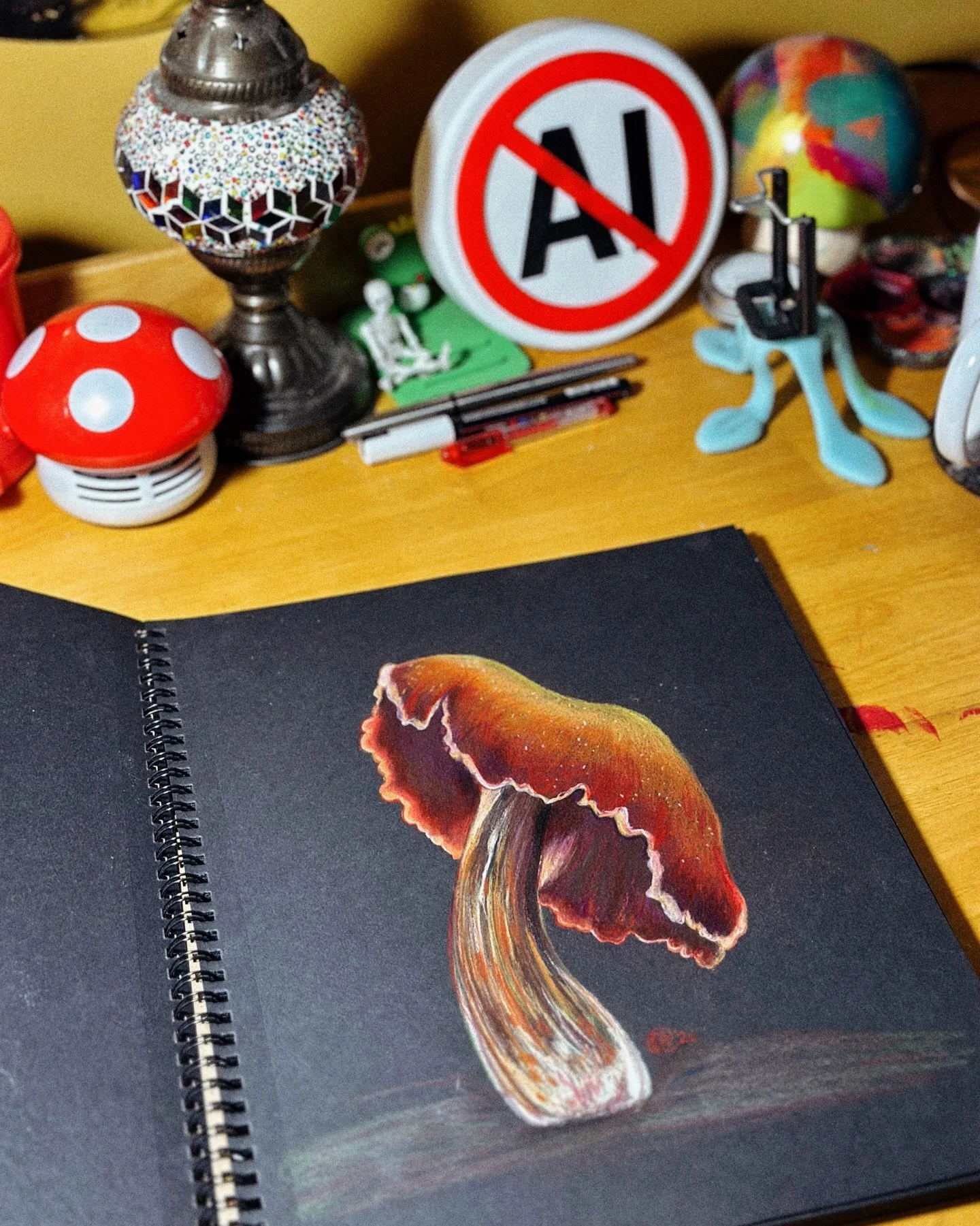 Life lately: hand drawn penciled mushrooms, trying new things, smelling the roses (jk i am allergic and i just assembled a bouquet for a gift), cooking delicious food, petting soft animals, admiring my Knick knacks.

#artistsatwork #artistsathome #ar