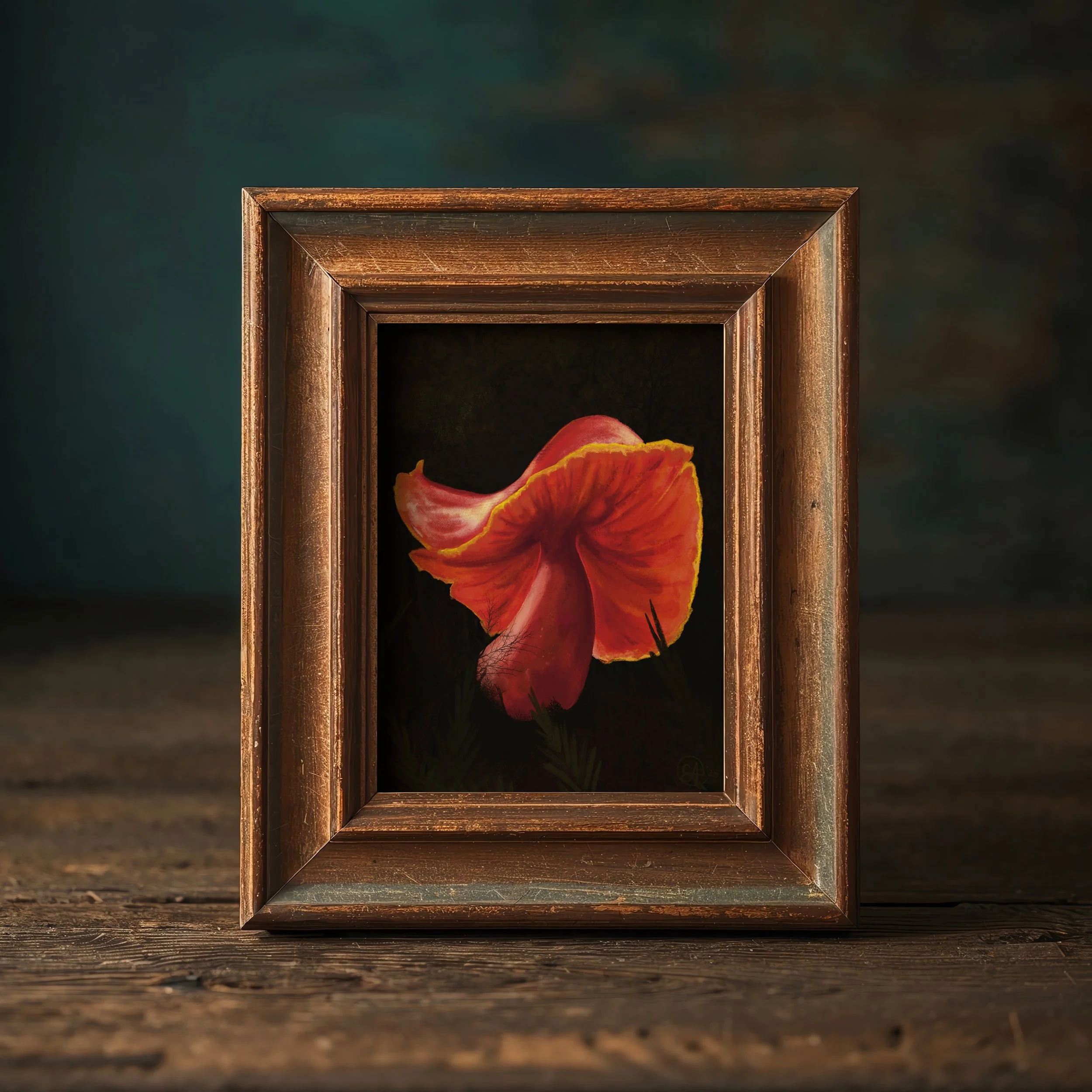 Scarlet Mini Mushroom, Magical Mystery Mushroom Series , 8"x10" Archival Art Print