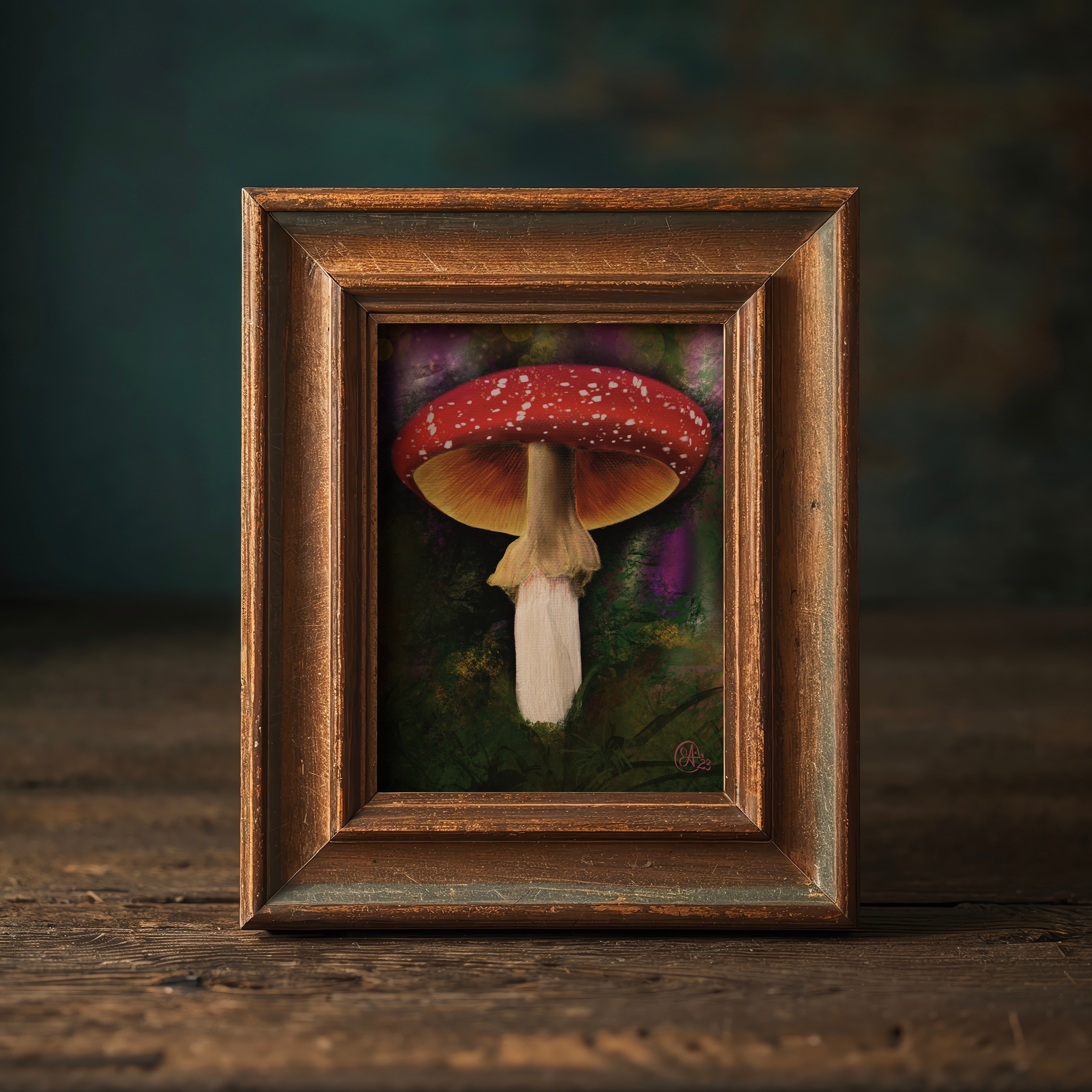 Red Amanita and Fairy Lights , Magical Mystery Mushroom Series , 8"x10" Archival Art Print