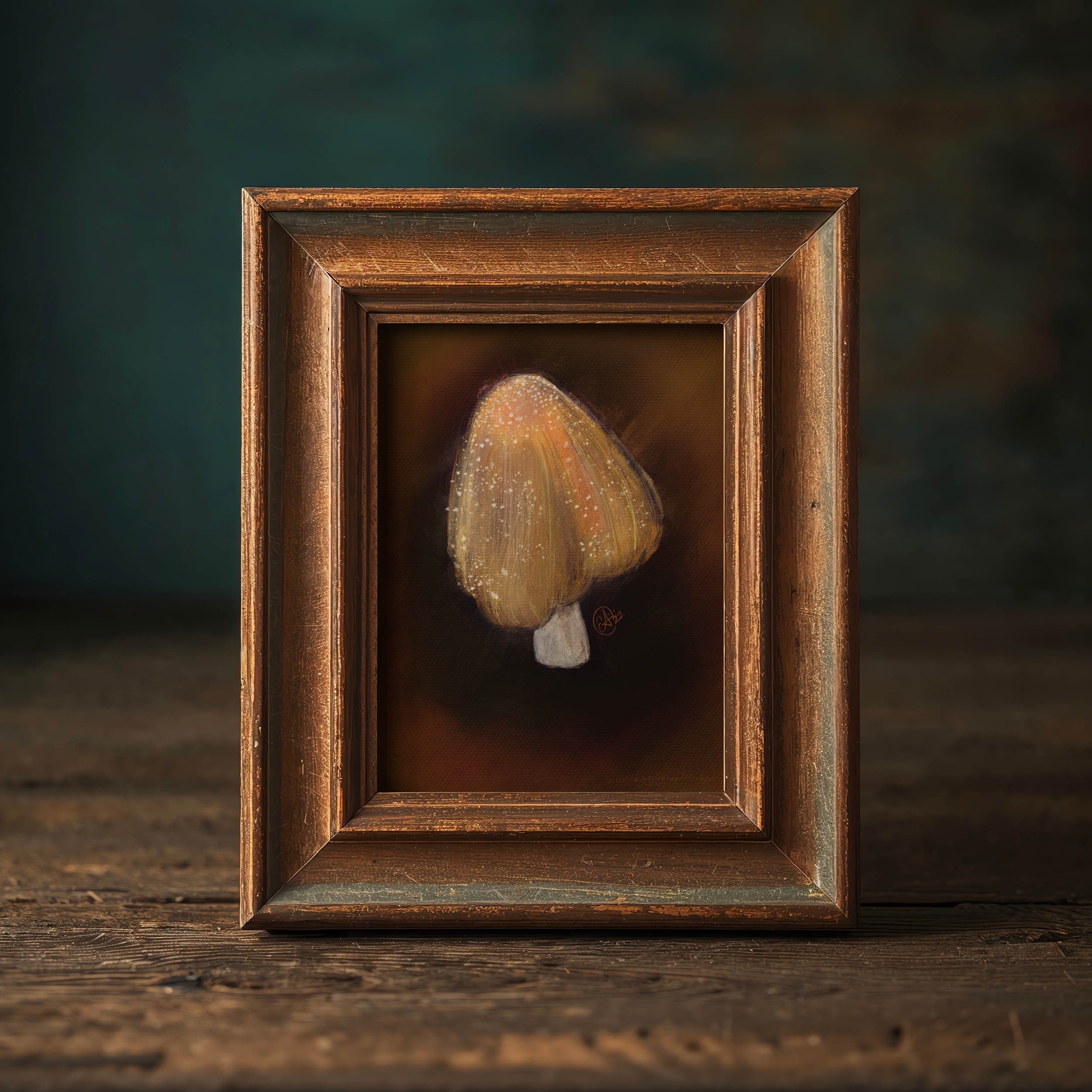 Earth Tone Neutral Toadstool Illustration, Magical Mystery Mushroom Series , 8"x10" Archival Art Print