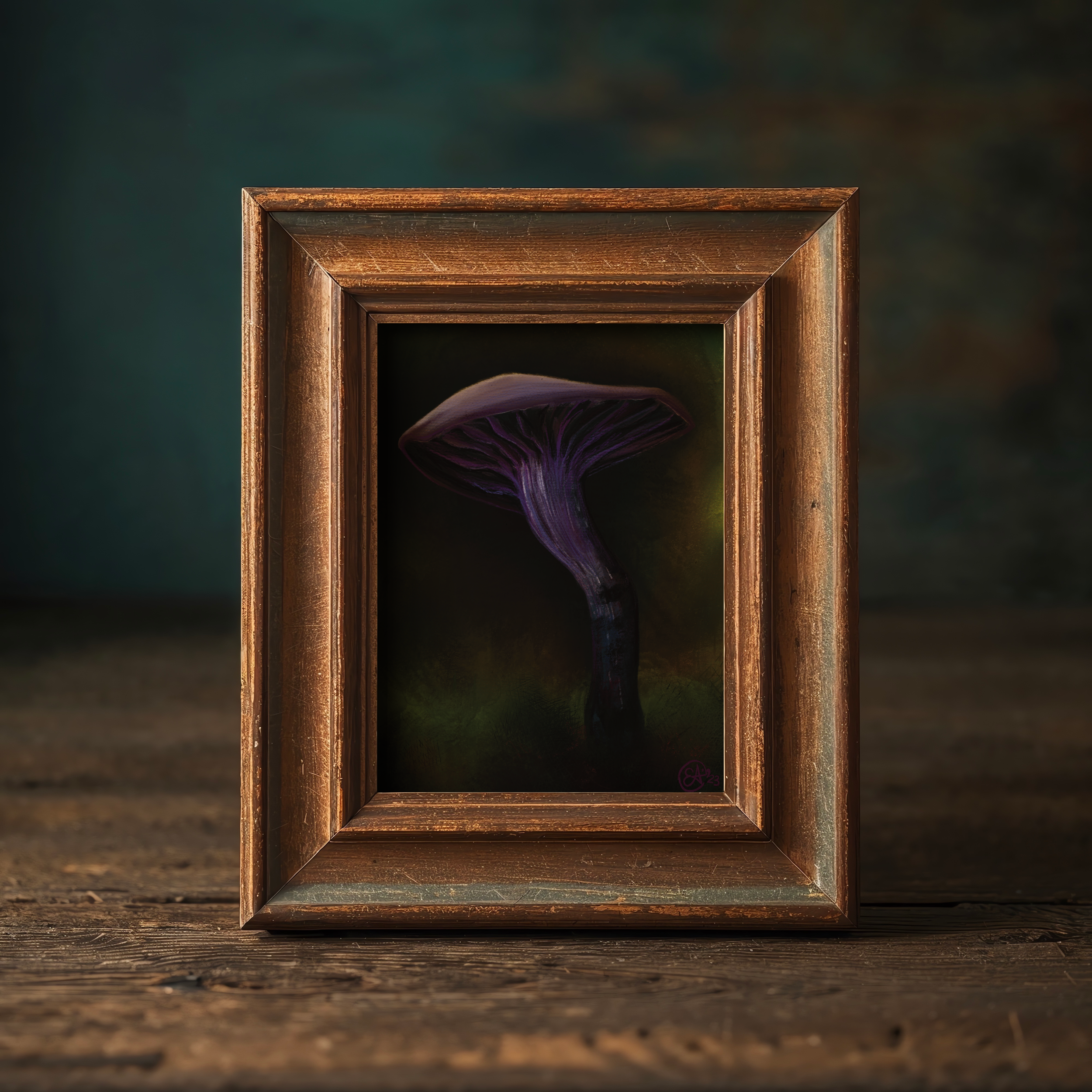 Nightmare Purple Shroom Dark Botanical Illustration, Magical Mystery Mushroom Series , 8"x10" Archival Art Print