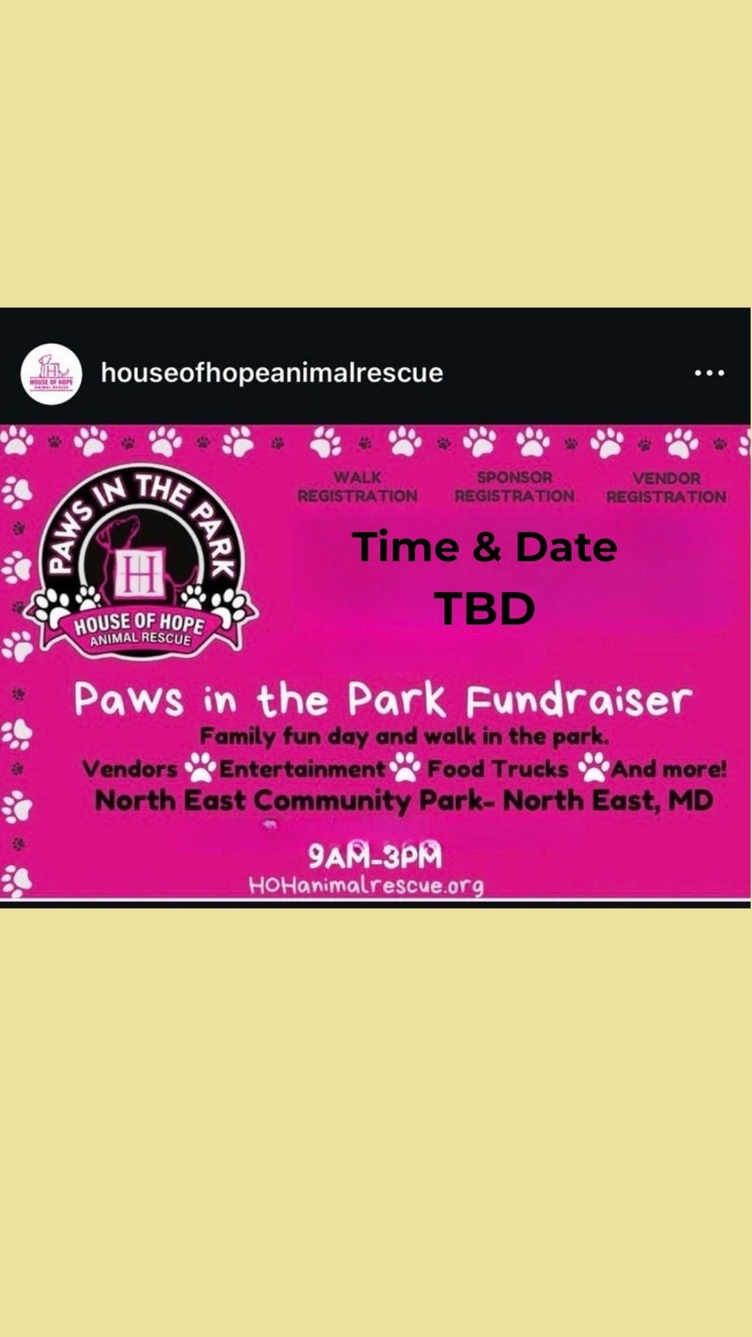 TBD -Paws In The Park