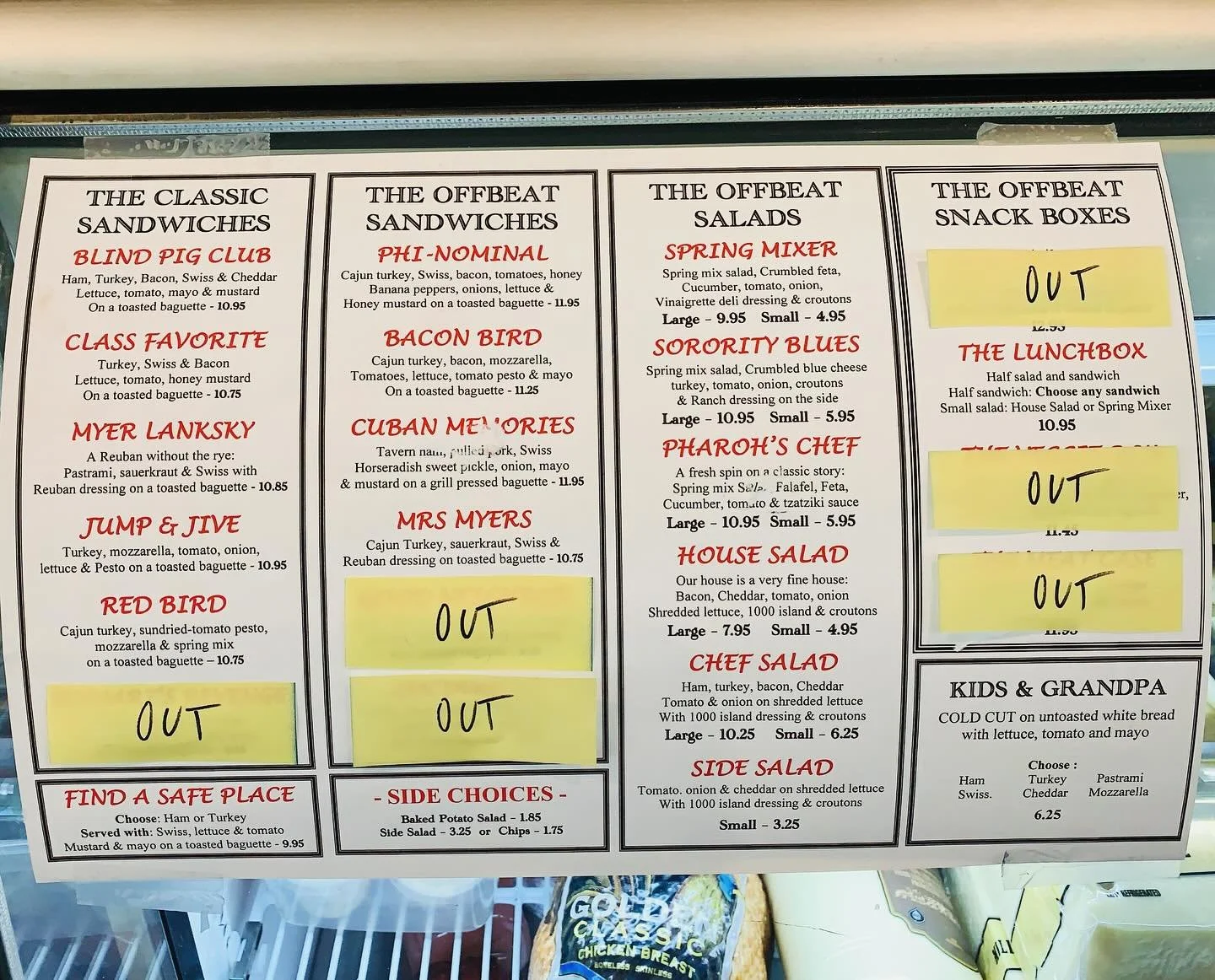 Hi all - we&rsquo;re slowly getting back to full speed. We now have felafel, spring mix, and cucumbers - but no pork, hummus, or tzatziki. Currently, we are making Cubans with double ham to substitute the pulled pork. Just a heads up!

Here&rsquo;s o