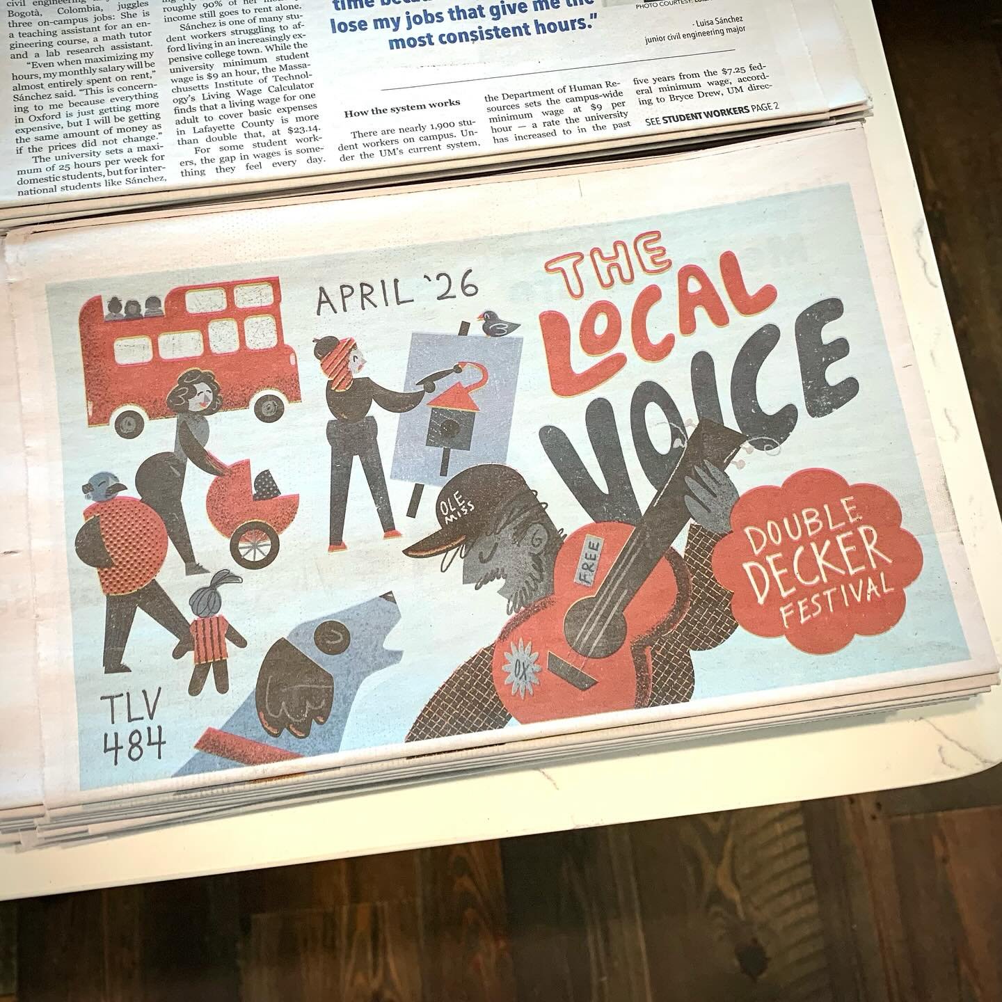 Do you need the inside track on Double Decker? We have copies of @thelocalvoice at Offbeat! Come pick one up for FREE‼️‼️

(Psst our own boss lady @meganwolfe did the cover illustration 🤫 don&rsquo;t tell her we bragged)

#oxfordms #taylorms #theloc