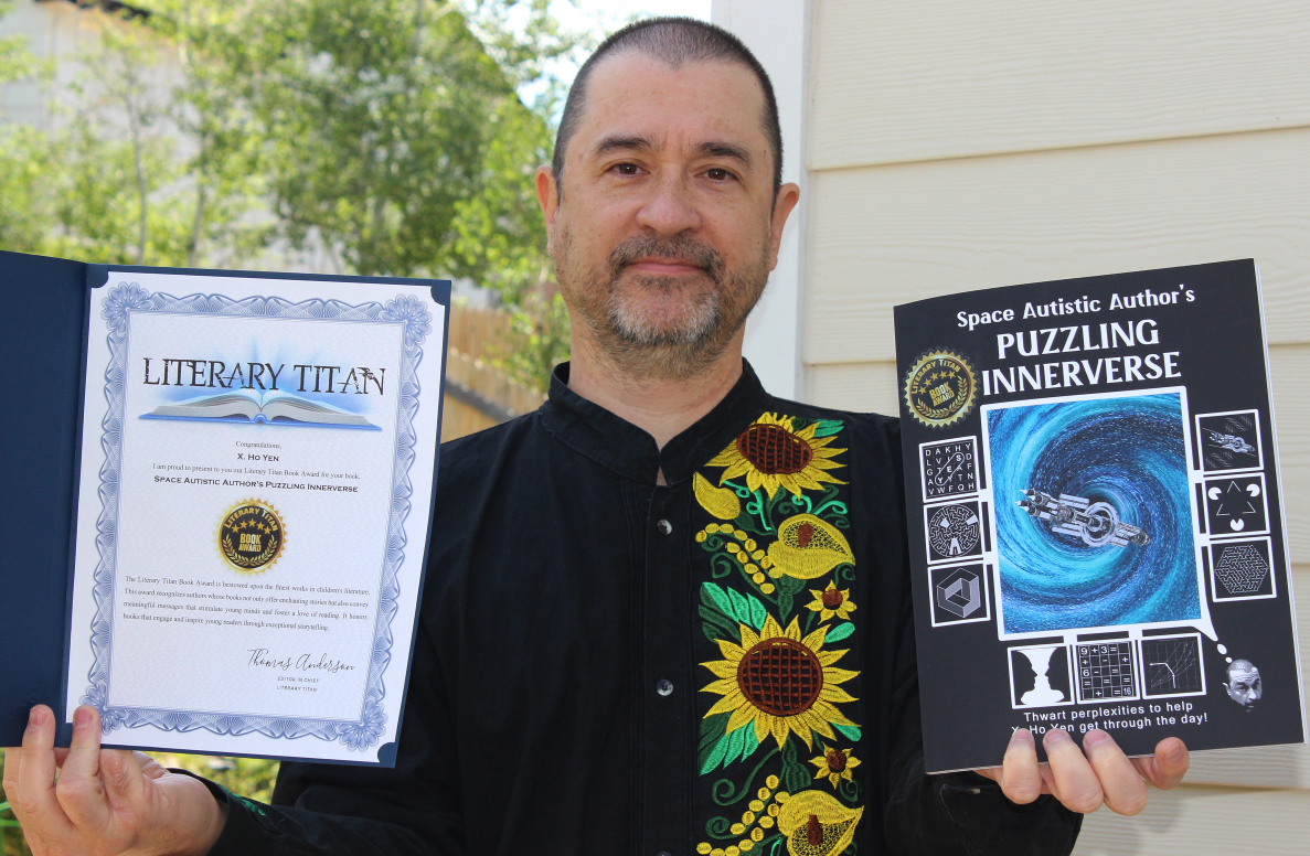 "Space Autistic Author's Puzzling Innerverse", award recipient, Literary Titan!