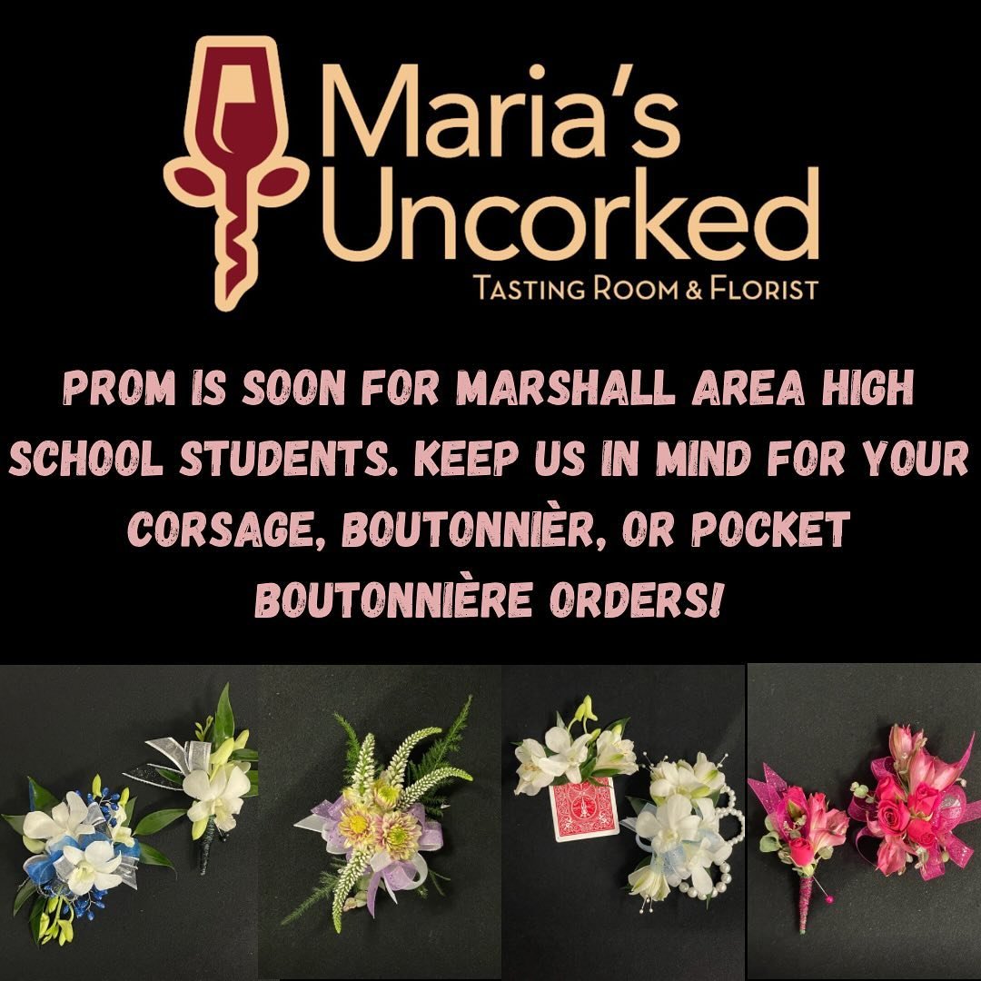We have a vast palette of colors to match your formal wear. Stop in, call 269-781-9128 or visit https://www.mariasuncorked.com/floral-and-gifts/flowers-for-all-occasions/formals to place your order. #mariasuncorkedflorist #mariasuncorkedtastingrooman
