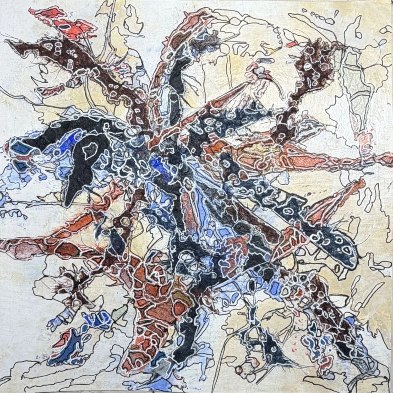 S LaPrall_Tribal Dance_Acrylic Collage_12 x 12.JPG