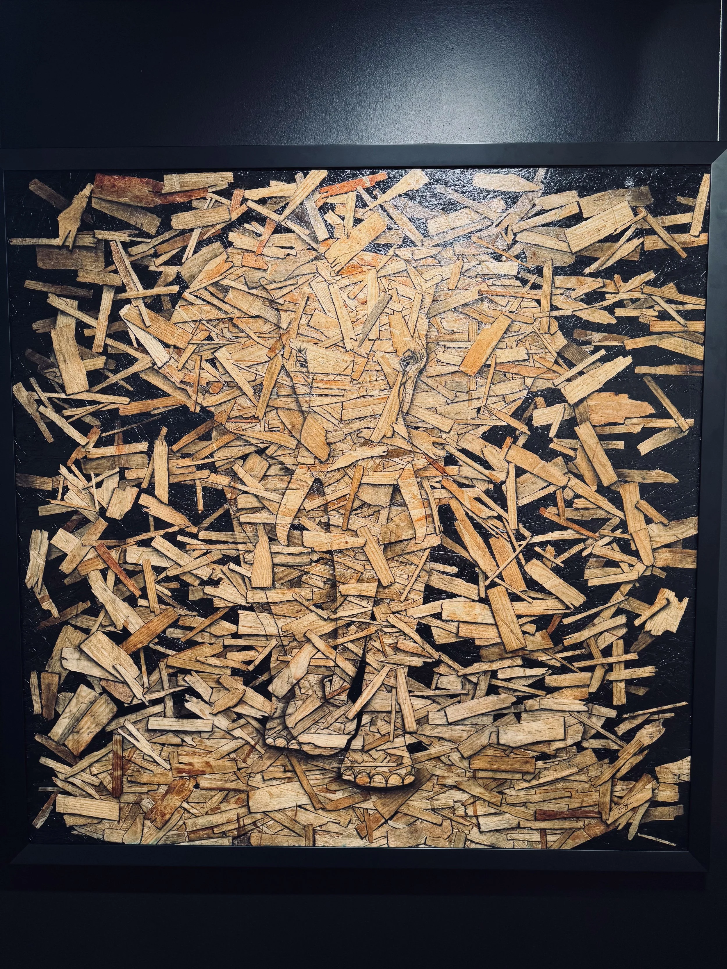 Spirit of the Savana - 48"x48" - OSB with charcoal and graphite -$4500