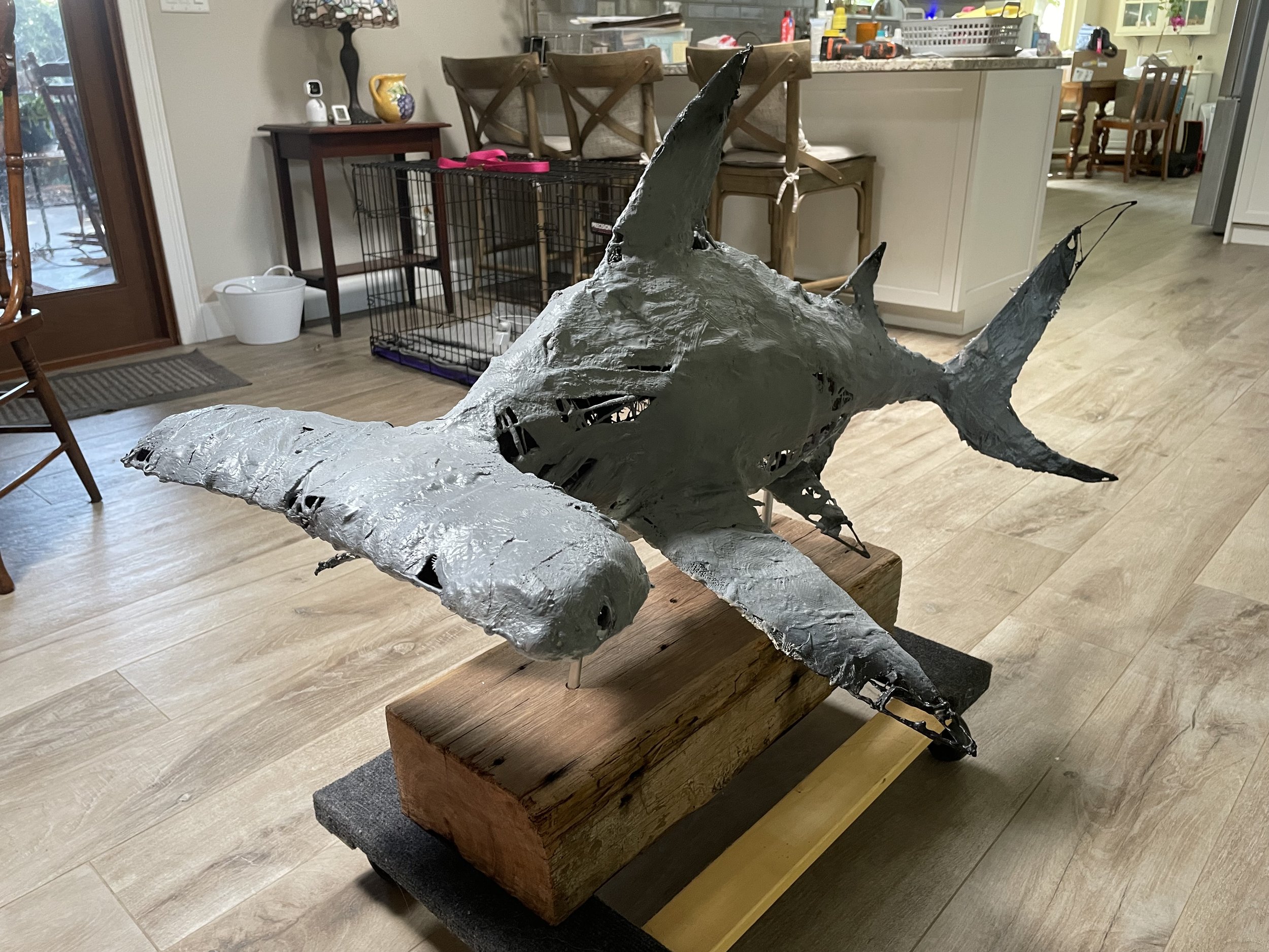 Scott Hiestand; Hammerhead; Mixed; I enjoy playing with the positive and negative space in my sculptures. I don’t make many, they hurt my hands to much!; $1,500