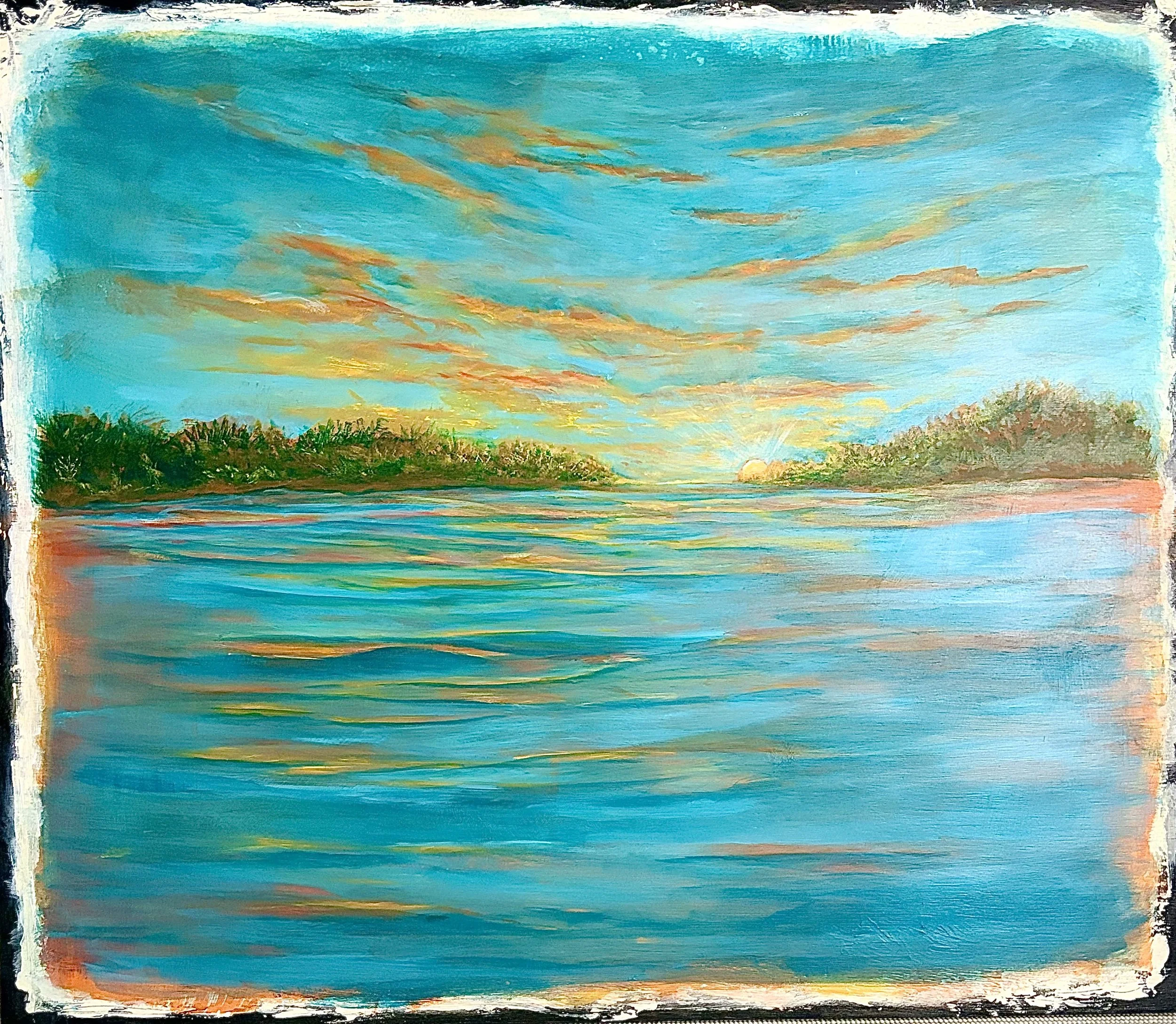Sandra LaPrall; The Golden Hour; Acrylic; That special time when you feel the interplay of sky and sea.; $895