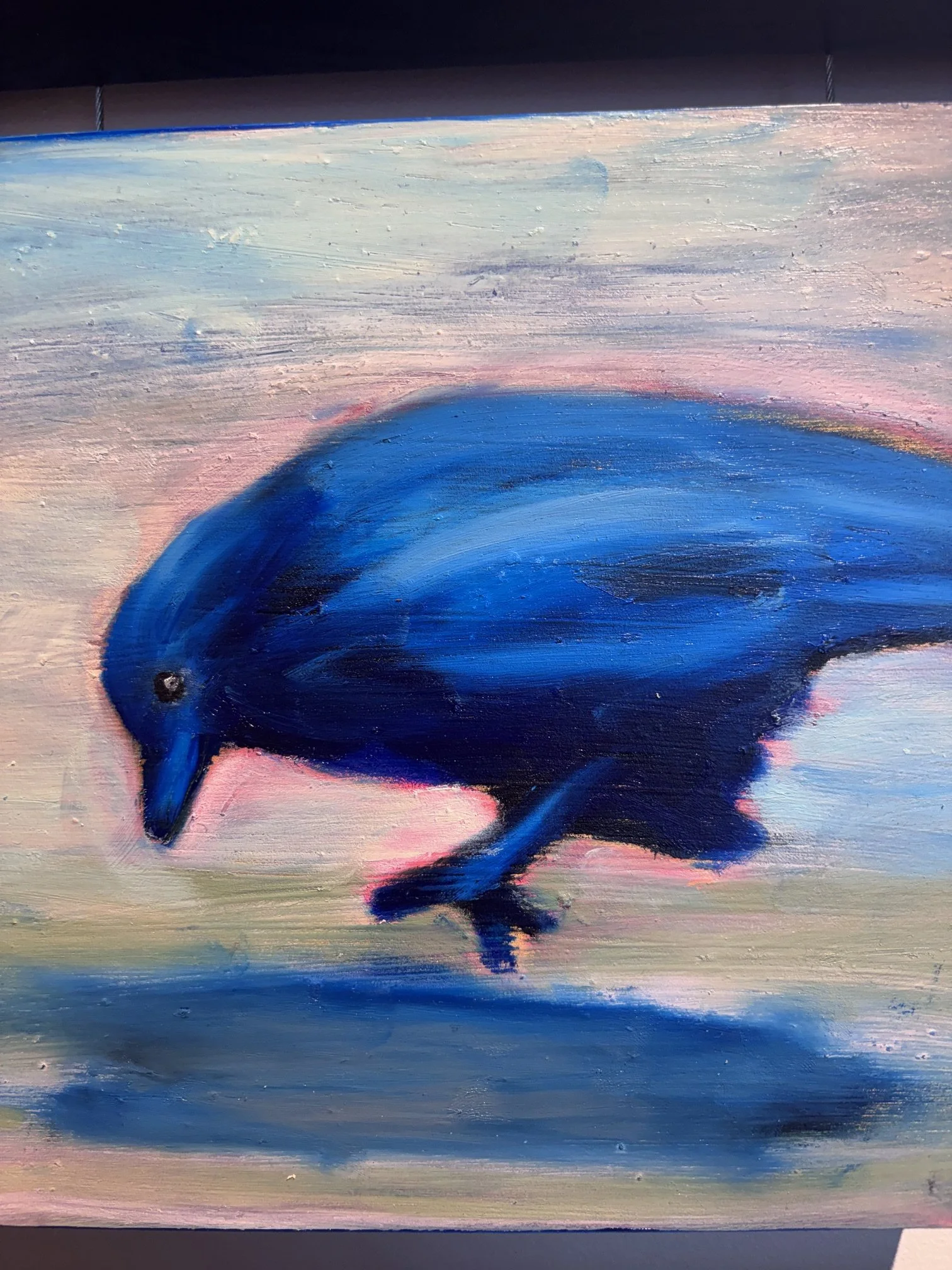 Barbette Jensen; The Bird; 8"x8" Oil Sticks; Meditation on freedom -- sometimes the heart begins to fly long before the wings ever do.; $145