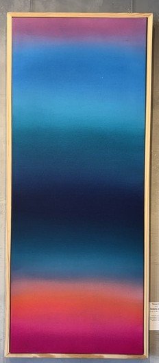 Barbette Jensen - Borderline - Acrylic on Raw Canvas - Multiple layers of transparent acrylics on raw canvas create an abstract sunrise. - 595