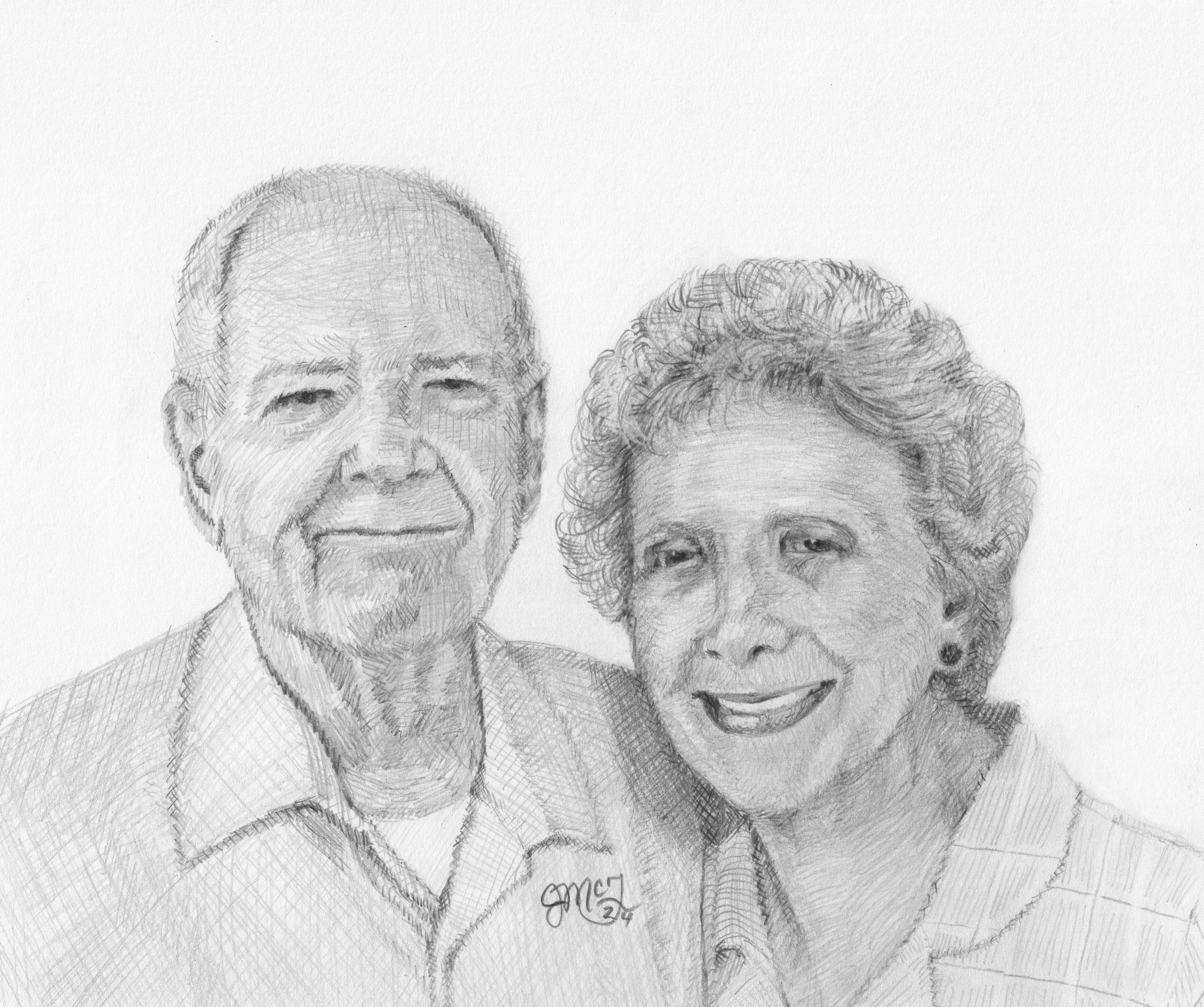 "Don and Katie" - 2024 Graphite Pencil on Strathmore Drawing Paper