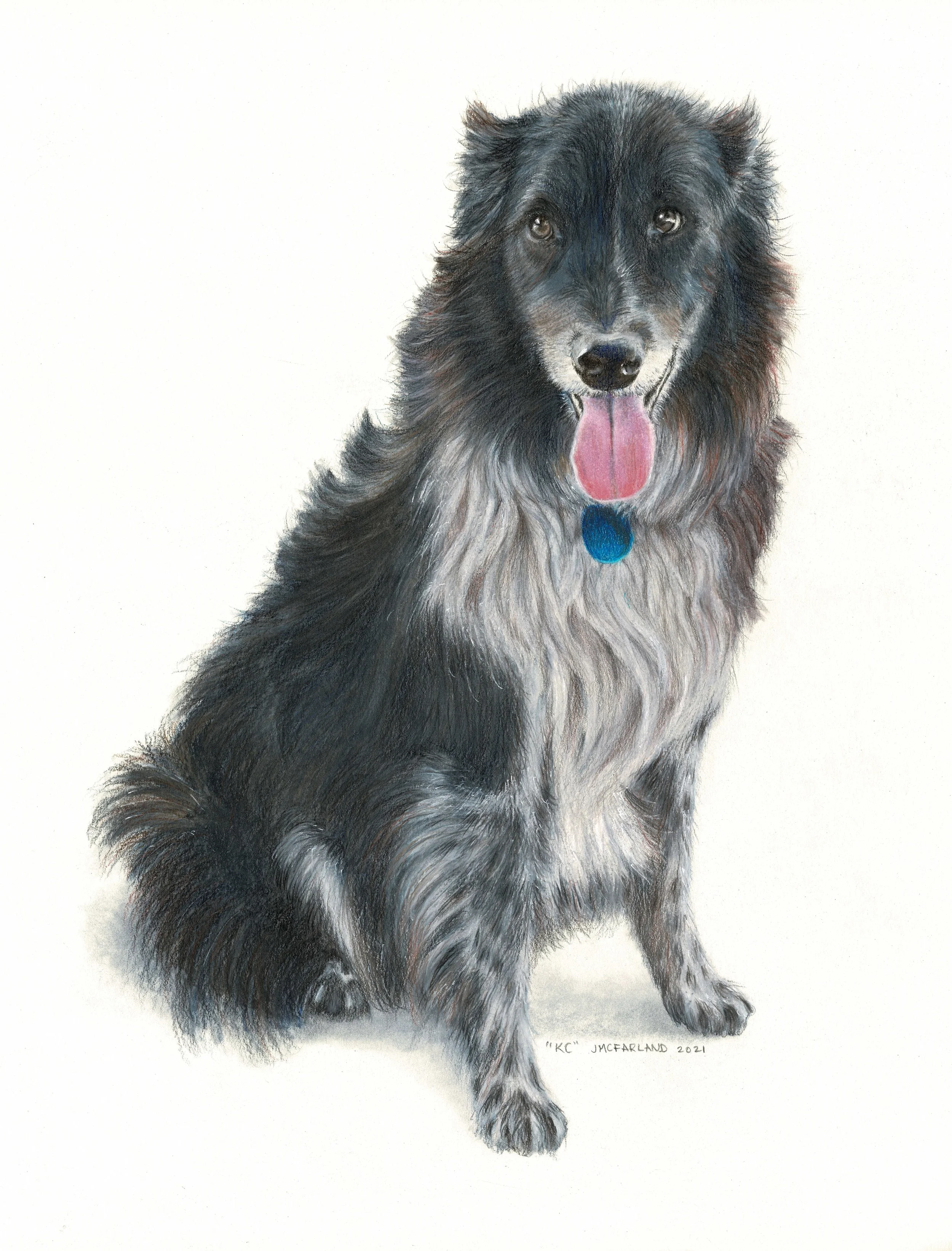 "KC" - 2021 - 
PanPastel and Colored Pencil on Strathmore Drawing Paper - Memorial 