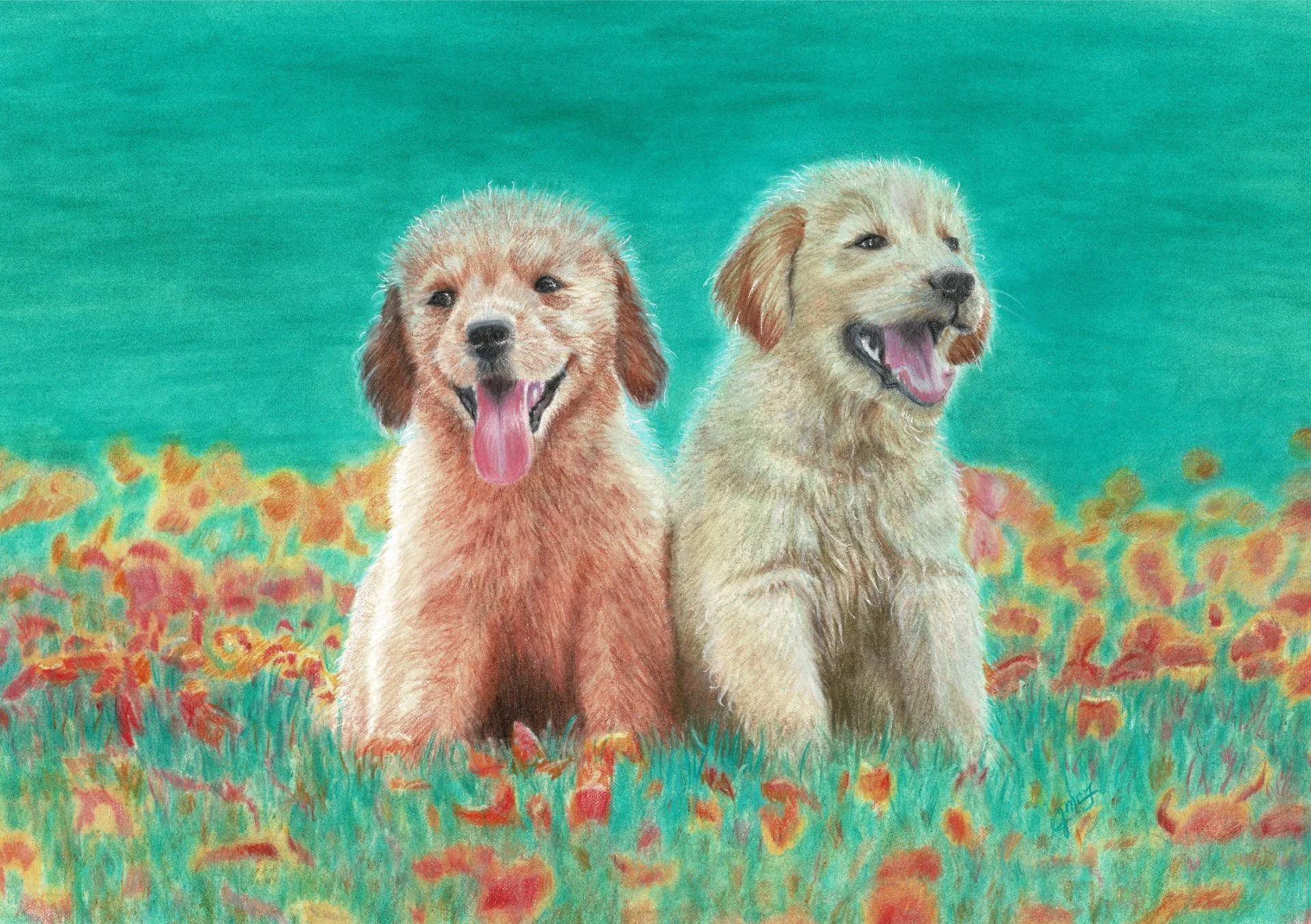 "Siblings" - Wildlife Whispers - 2024 Colored Pencil and PanPastels on Fabriano Acquarello Watercolour Paper. (Reference Photo Credit: Pexels) 11 x 14 Framed Original: $350. Giclee Prints Available. 
“A friend loves at all times, and a brother is bor