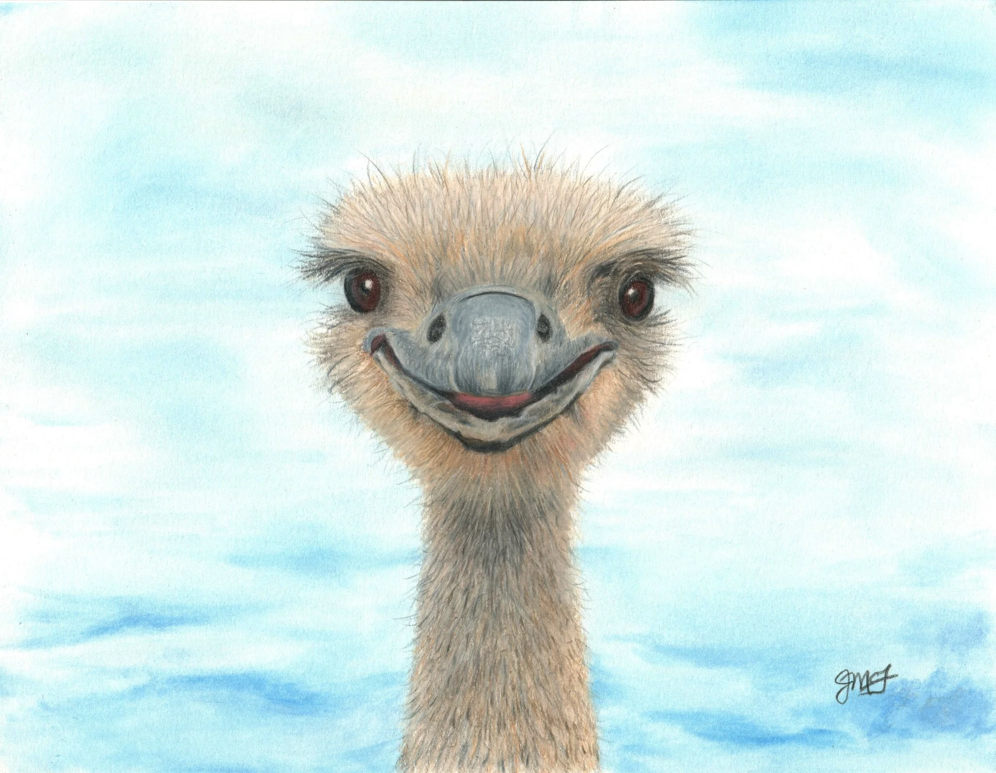 "Raised" - Wildlife Whispers - 2025 Colored Pencil and PanPastels on Stonehenge White Paper. (Reference Photo Credit: Sonsedska Yuliia.) 8 x 10 Framed Original - $275. Limited Edition Giclee Prints Available. "Since, then, you have been raised with C