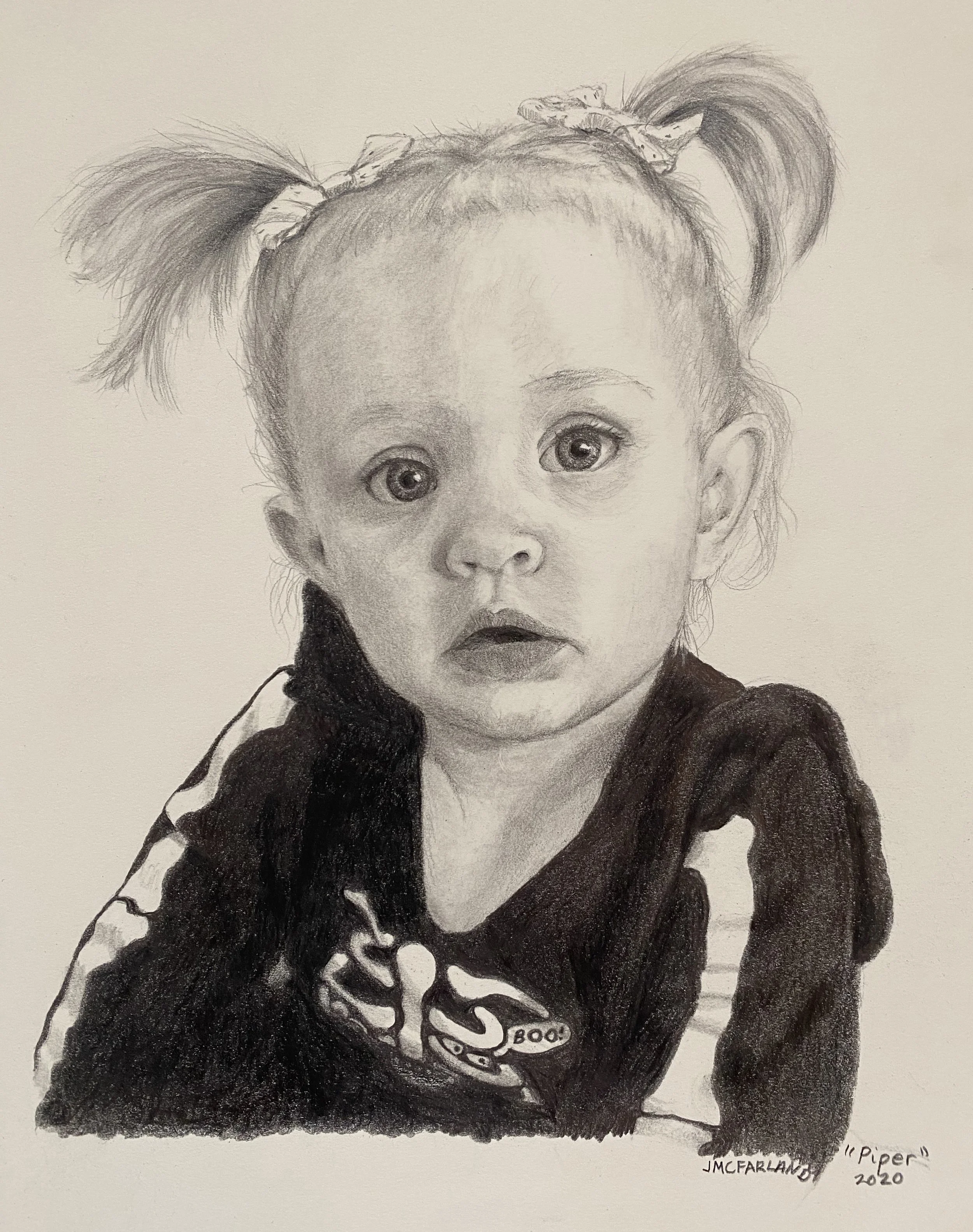 "Piper" - 2020
Graphite Pencil and Black Colored Pencil on Strathmore Drawing Paper