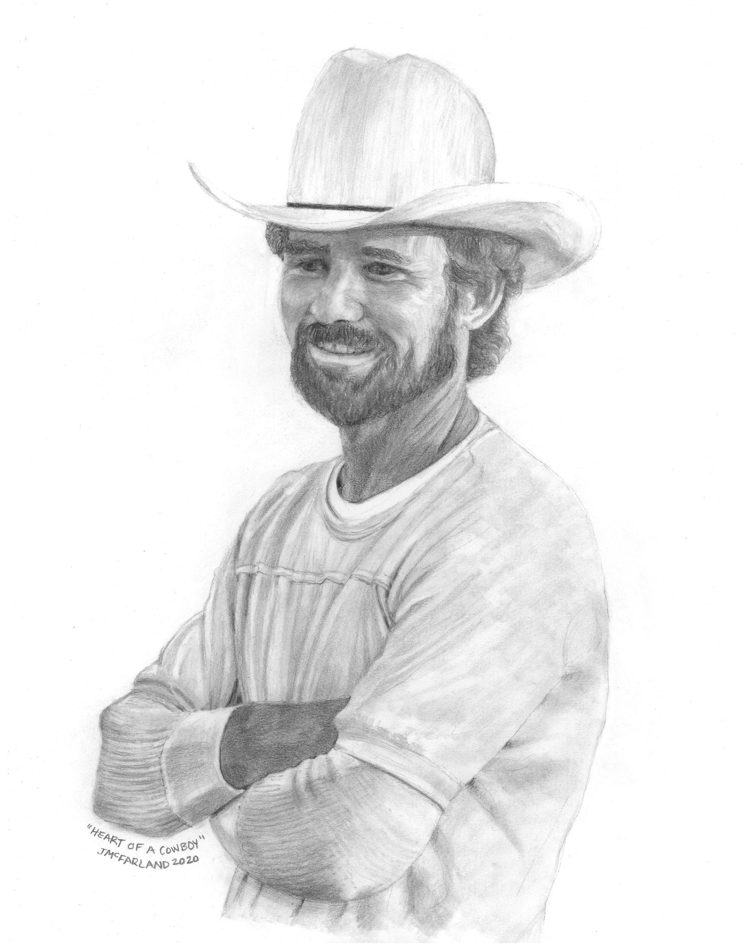 "The Heart of a Cowboy" - 2020
Graphite Pencil on Strathmore Drawing Paper - 
Memorial