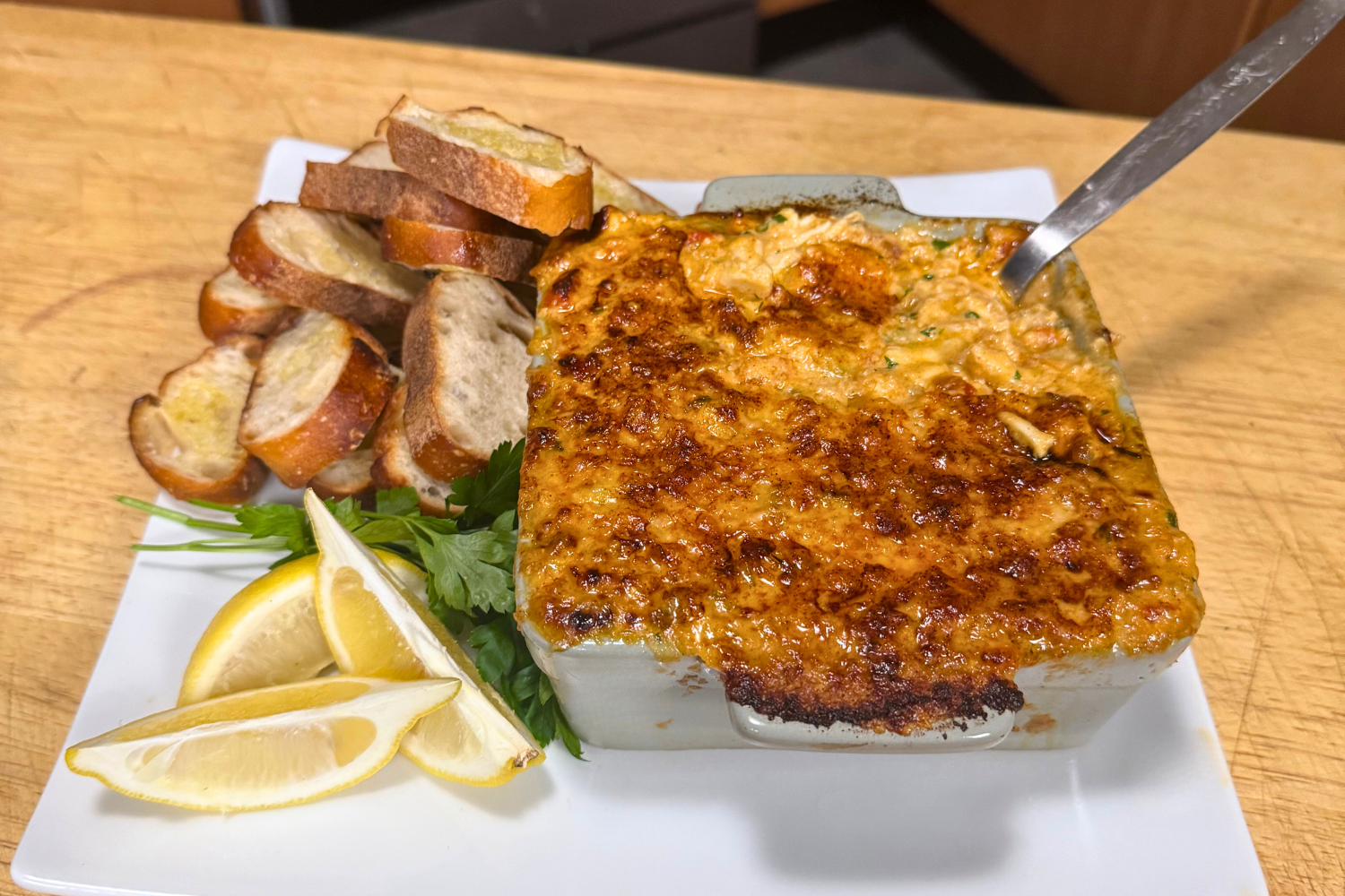 Hot Cheddar and Gruyere Crab Dip