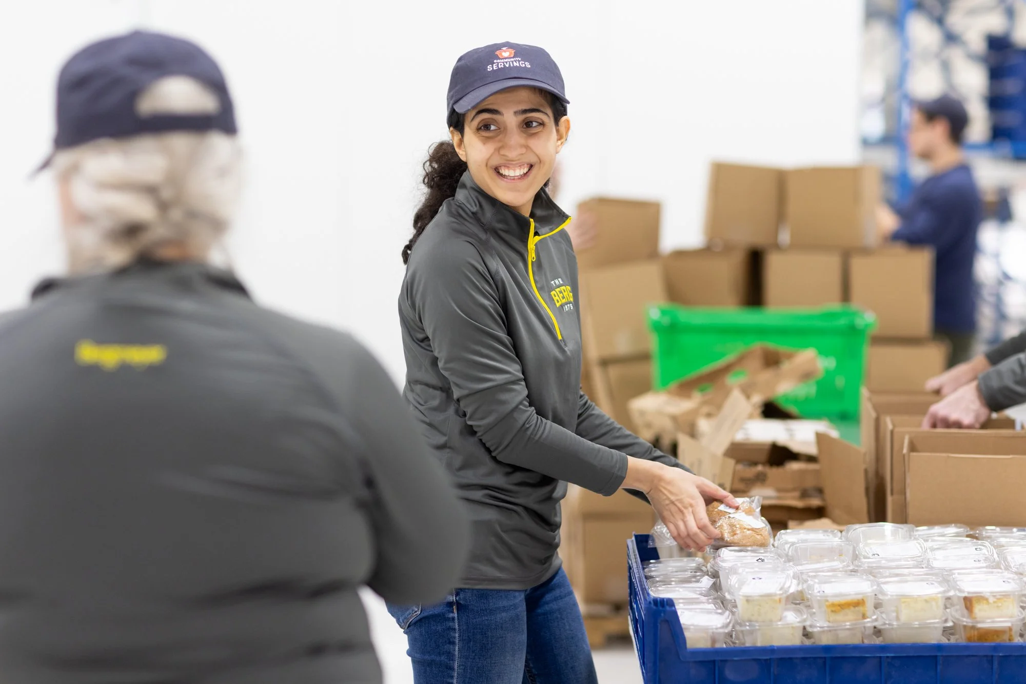 Woman working at food bank