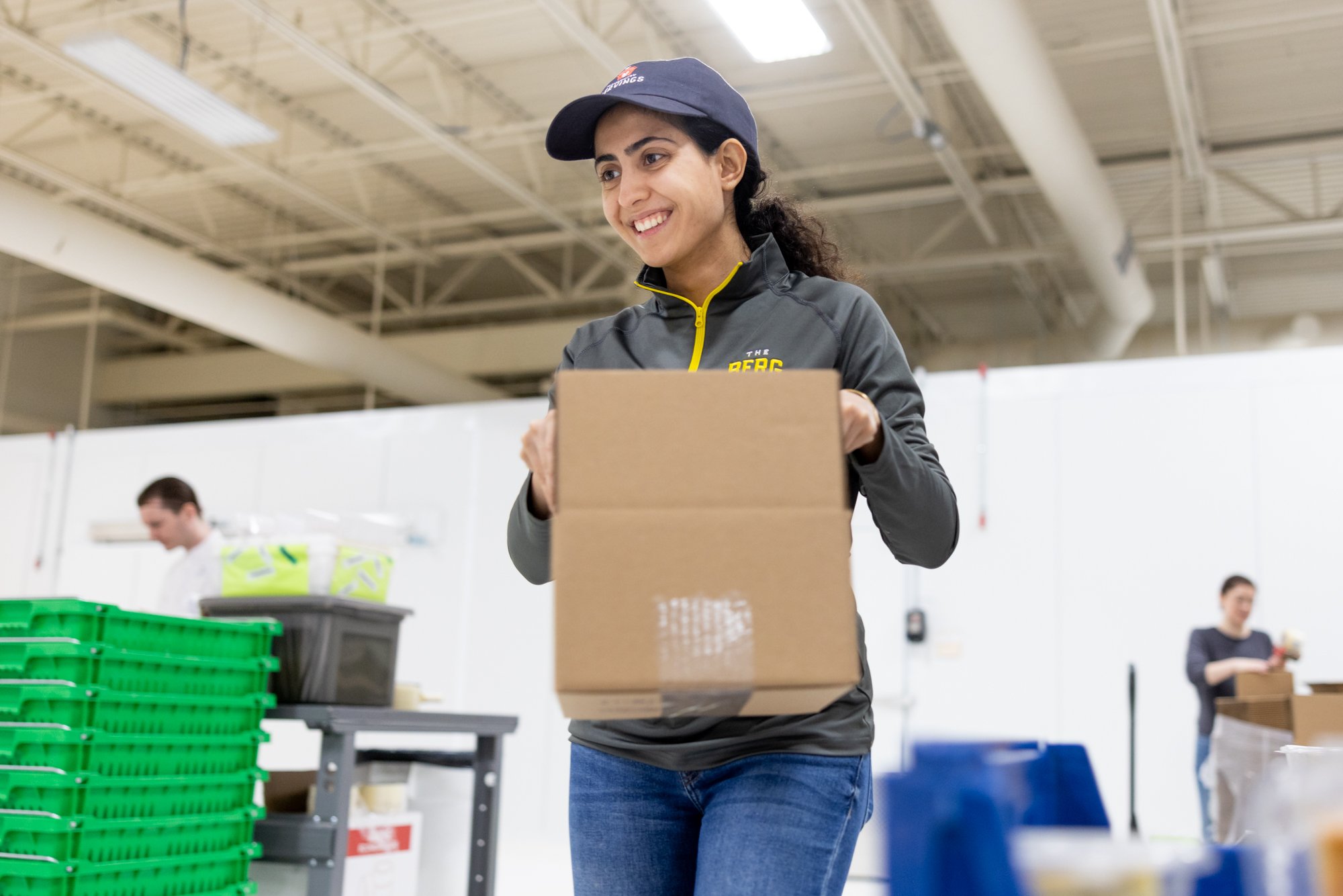 Woman carrying a box