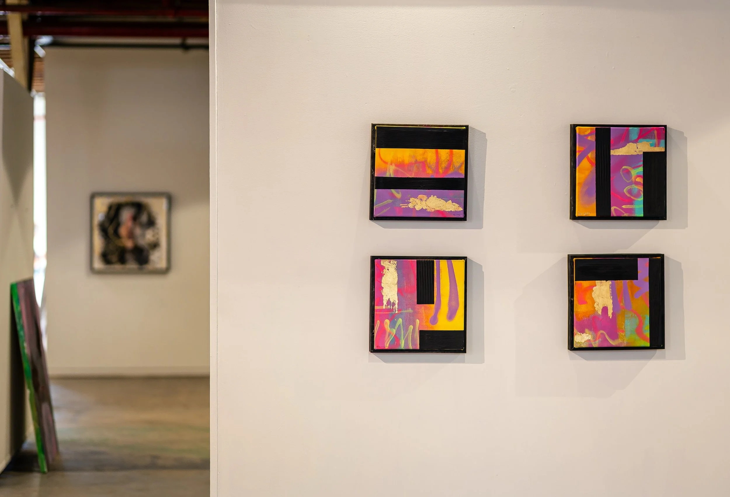 i loved making this smaller collection.
seeing these pieces together on the walls at echo contemporary and watching folks getting close to see the detail&mdash;always moved by this😭🥴🫶🏼😮&zwj;💨