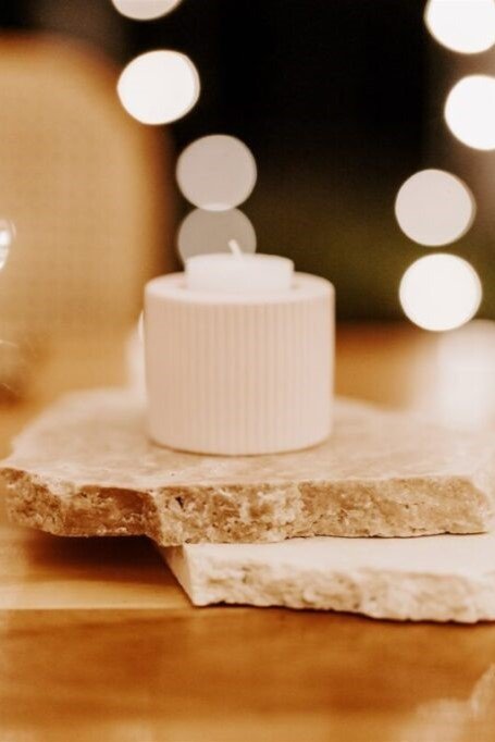 Nude Ribbed Tealights
