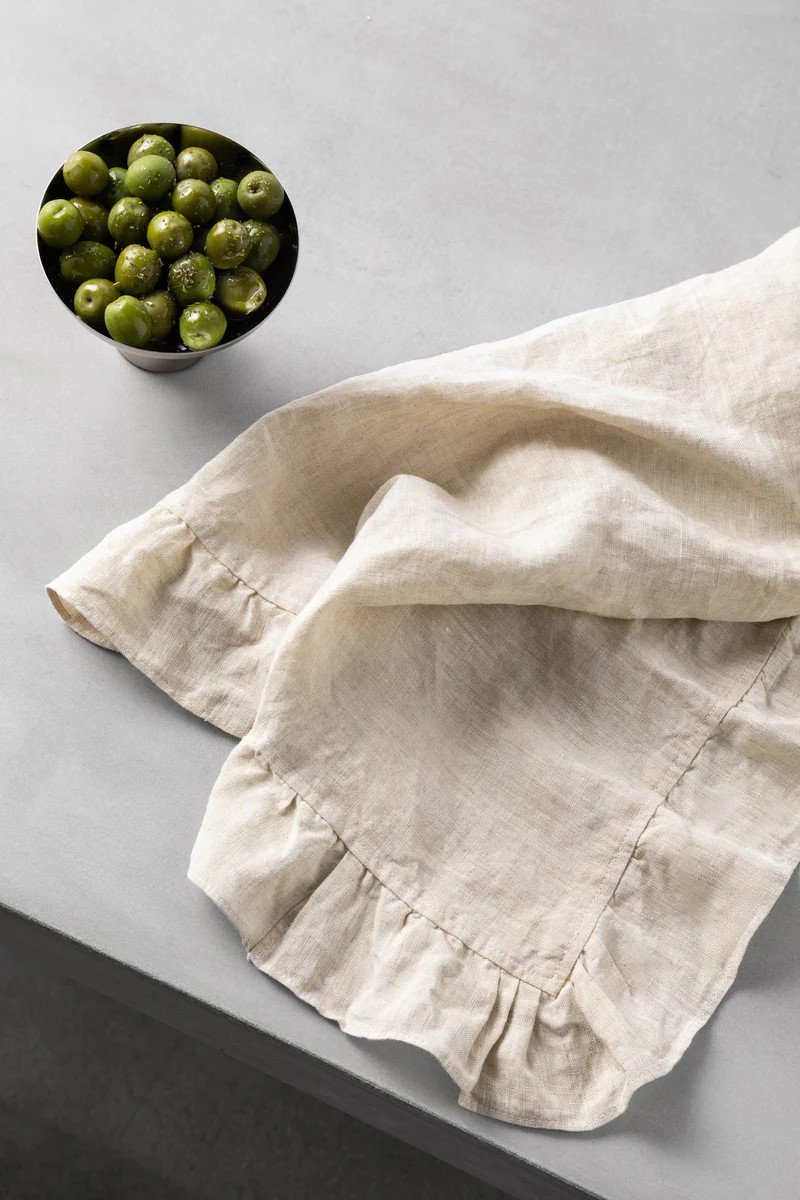 Natural Ruffle Linen Napkin