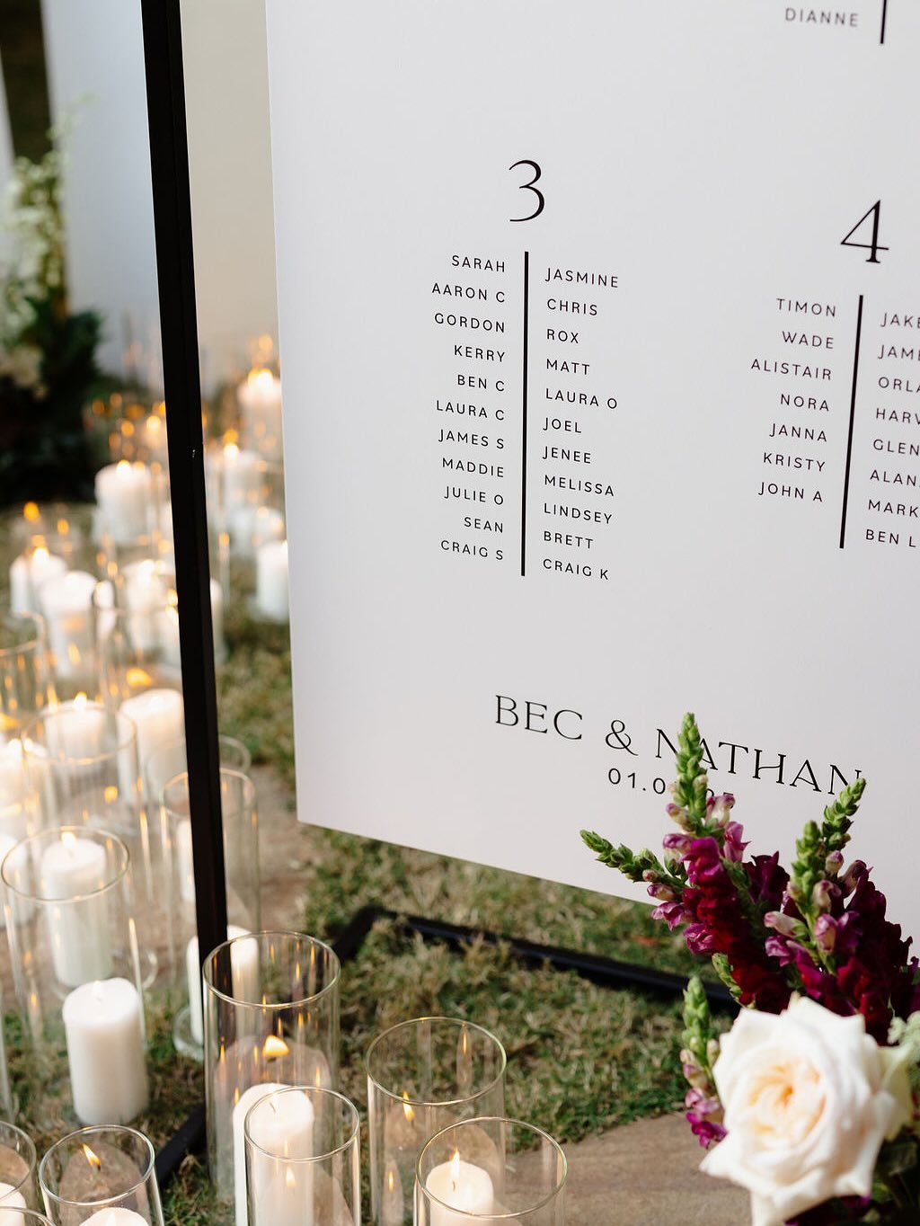 Personalised Signage Details, designed by our in-house Art Director Jenny&hellip;stay tuned for more signage &amp; stationery goodness to come from this beautiful day🤍
⁠
Planning, Styling &amp; Stationery: @lovebirdweddings⁠
Florist: @mondofloraldes