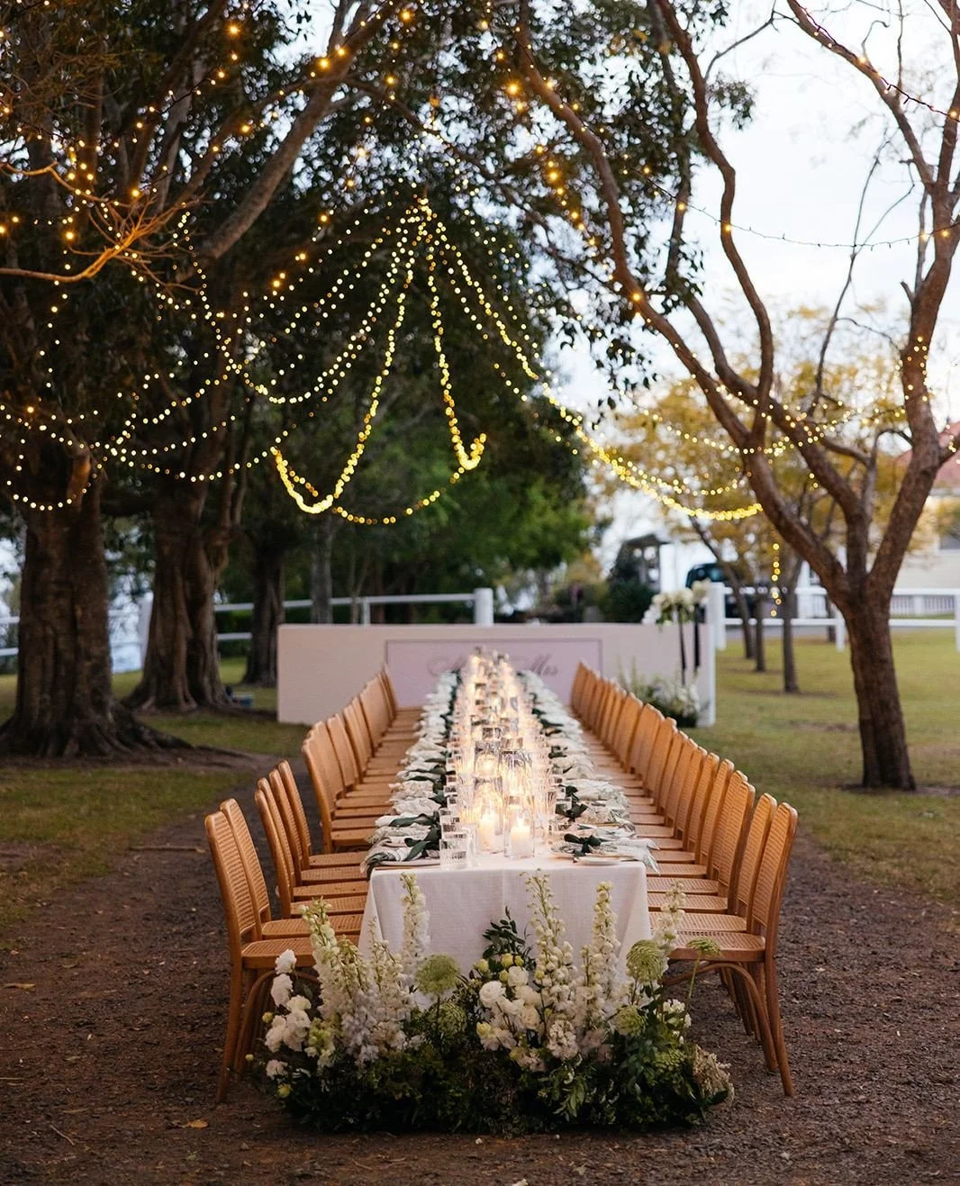 Dinner &amp; Dancing Details | Claire &amp; Coby⁠
⁠
Planning, Styling, Stationery &amp; Signage: @lovebirdweddings⁠
Florals: @mondofloraldesigns⁠
Venue: Private Property⁠
Photography &amp; Film: @mimo.weddings⁠
Hair &amp; Makeup: @foxslanestyling @ma