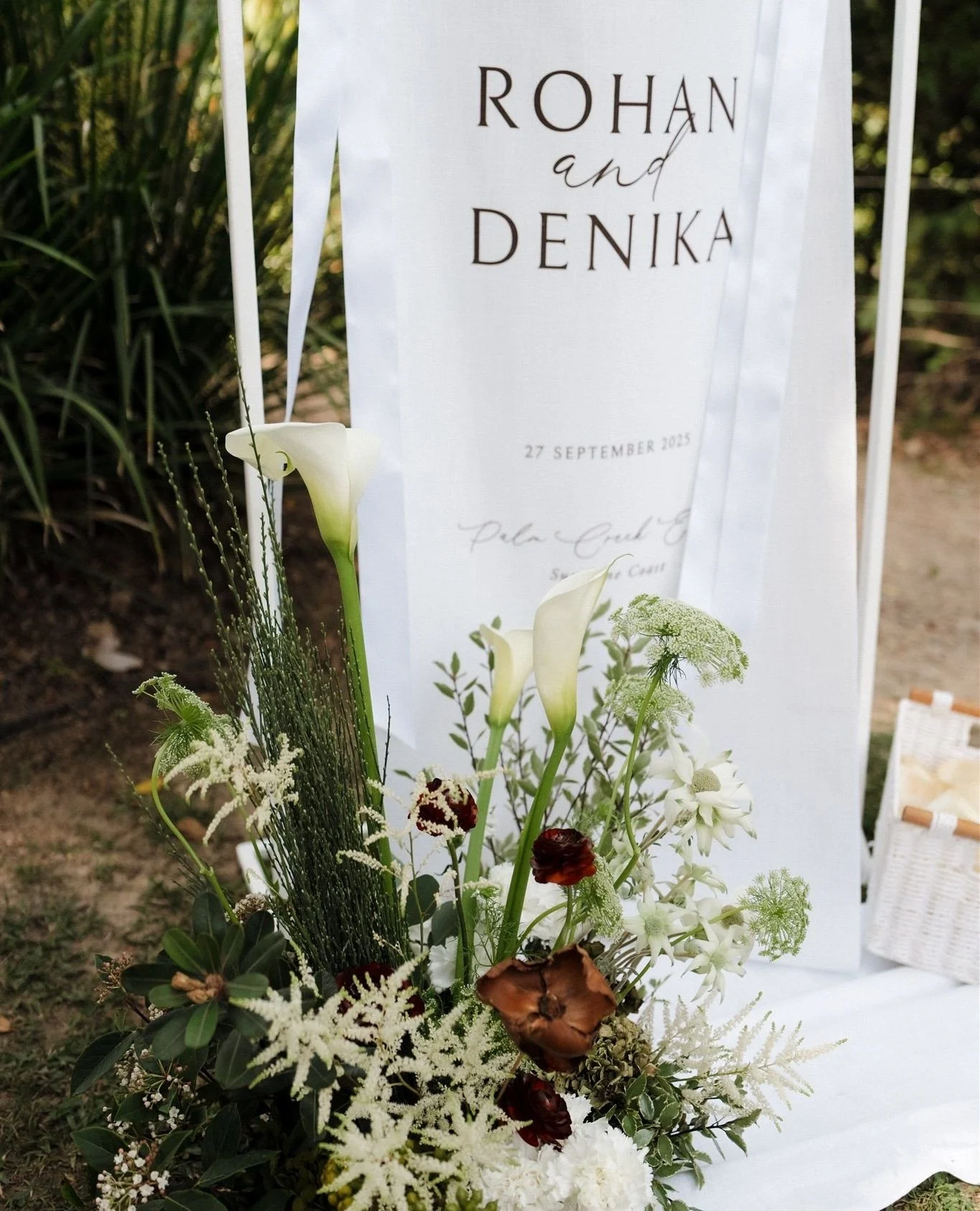 Love made it official | Denika &amp; Rohan⁠🤎⁠
⁠
Planning, Styling &amp; Signage: @lovebirdweddings⁠
Florist: @mondofloraldesigns⁠
Venue: @palmcreekestate⁠
Photography: @lukemiddlemissphotography⁠
Film: @bluevalefilms⁠
Celebrant: @jarrad.bayliss⁠
Tra