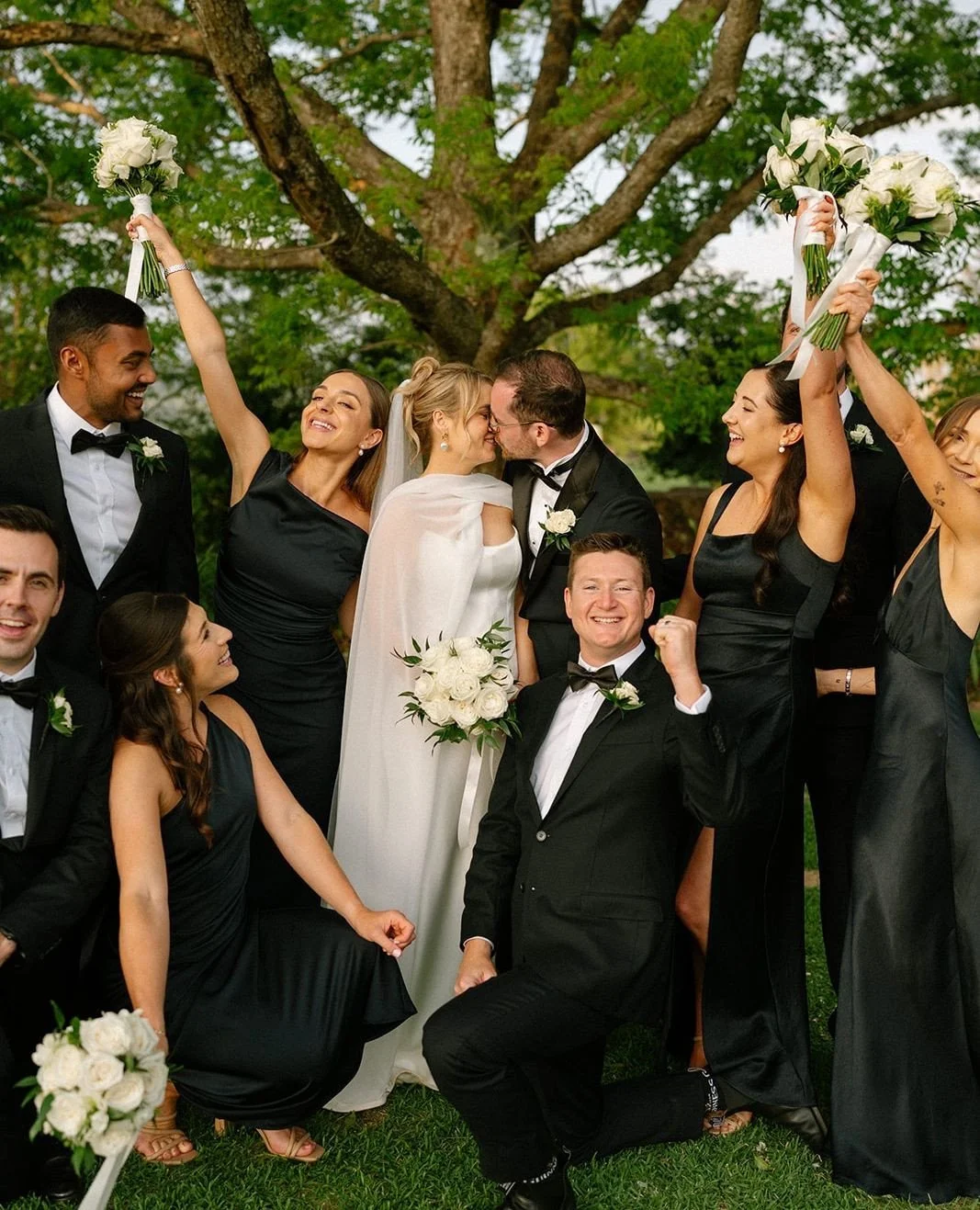 Emily &amp; Sam surrounded by their forever people🤍⁠
⁠
Planning, Styling, Signage &amp; Stationery: @lovebirdweddings⁠
Florist: @floristrie2025⁠
Venue: @malenycountryestate @malenyweddings⁠
Photography &amp; Film: @graemepassmore @digitalromantics⁠
