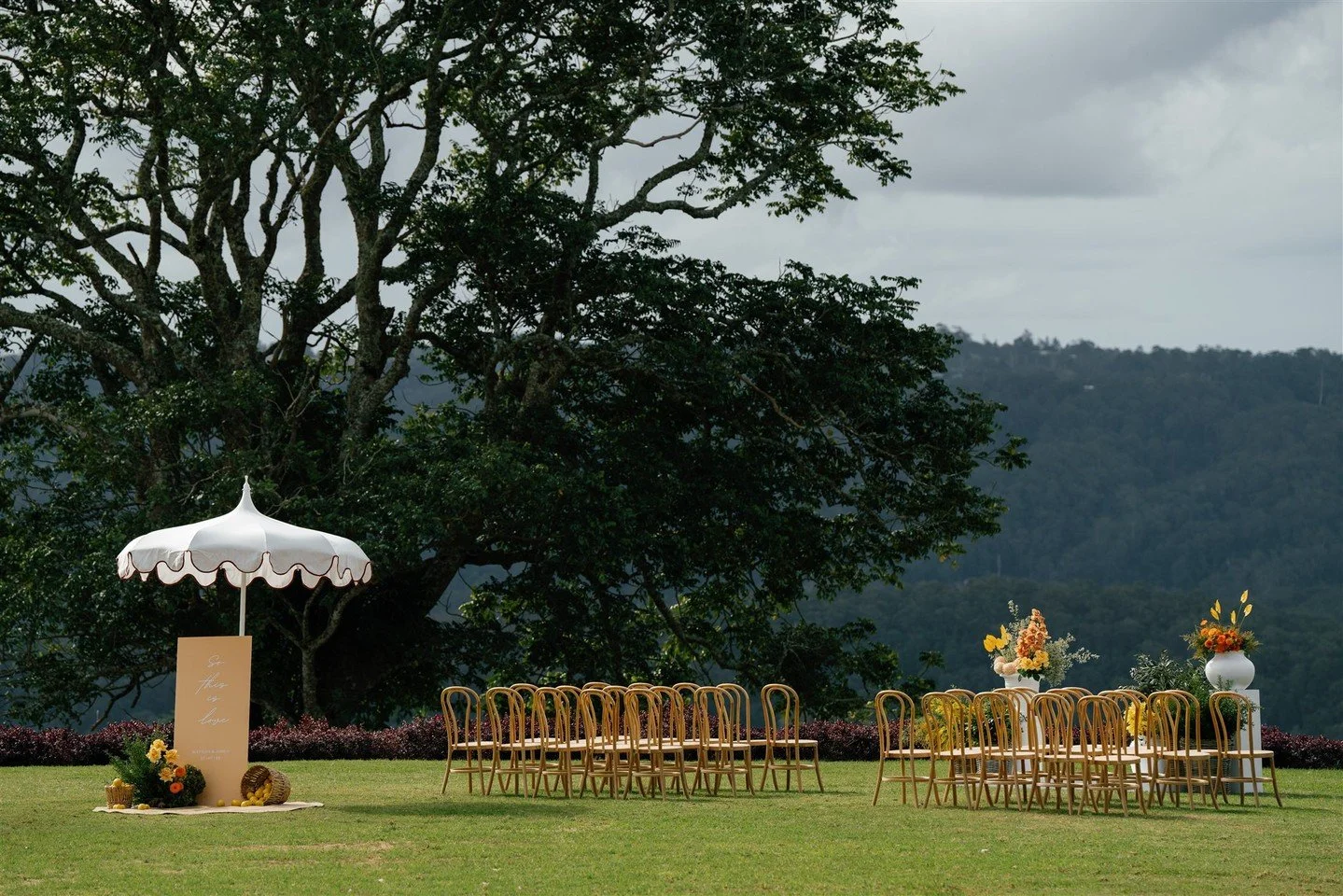 Love, expressed in Sunshine, Warm Apricot &amp; shades of Olive Green🍃⁠
⁠
Planner, Stylist &amp; Stationer: @lovebirdweddings ⁠
Florist: @mondofloraldesigns ⁠
Venue: @malenycountryestate @malenyweddings ⁠
Bar: @thebartendersnoosa ⁠
Catering: @noosac