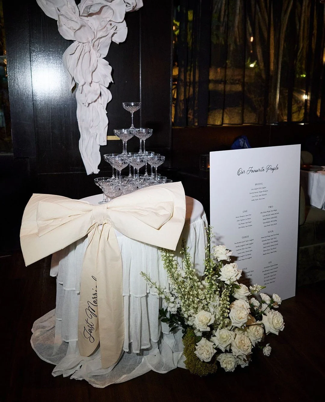 An evening composed in silk, candlelight, and celebration | The Langfords🤍⁠
⁠
Planning &amp; Styling: @lovebirdweddings⁠
Florals: @mondofloraldesigns⁠
Venues: Private Property &amp; @localenoosa⁠
Photography: @louloumemphis⁠
Film: @sommarfilms⁠
Cele