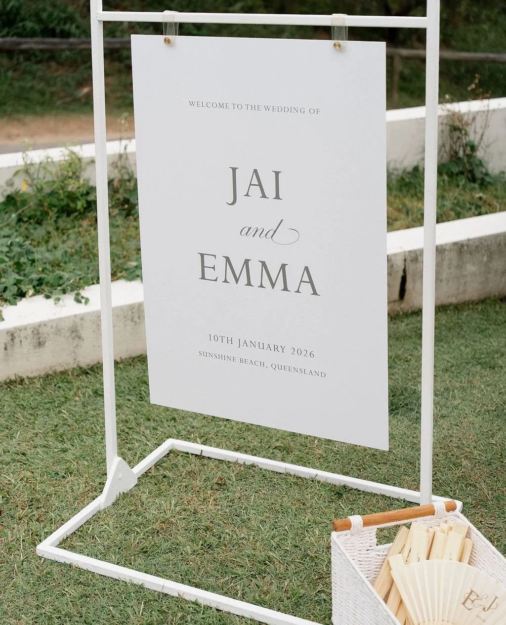 A love written in the waves | Emma &amp; Jai⁠
⁠
Planning, Styling &amp; Stationery: @lovebirdweddings⁠
Florals: @mondofloraldesigns⁠
Venue: Private Property &amp; @sunshinebeachsurfclub⁠
Photography &amp; Film: @andthree___ @715series⁠
Hair &amp; Mak
