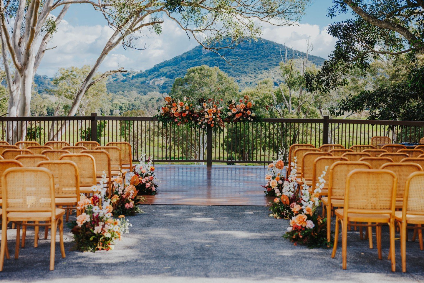 Our favourite THEO chairs lining the aisle at Yandina Station, right before Alex &amp; Caleb say 'I Do'🍂⁠
⁠
Planning, Styling &amp; Stationery: @lovebirdweddings⁠
Florals: @willowbudflowers⁠
Venue: @yandinastation⁠
Photography &amp; Film: @lifeandlo
