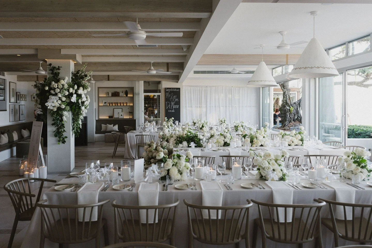 The ultimate beachside wedding for Kelly &amp; Josh, where the tide was their witness and the ocean their aisle. A coastal love story where Noosa never looked so romantic🌊⁠
⁠
Planning, Styling, Signage &amp; Stationery: @lovebirdweddings⁠
Florals: @