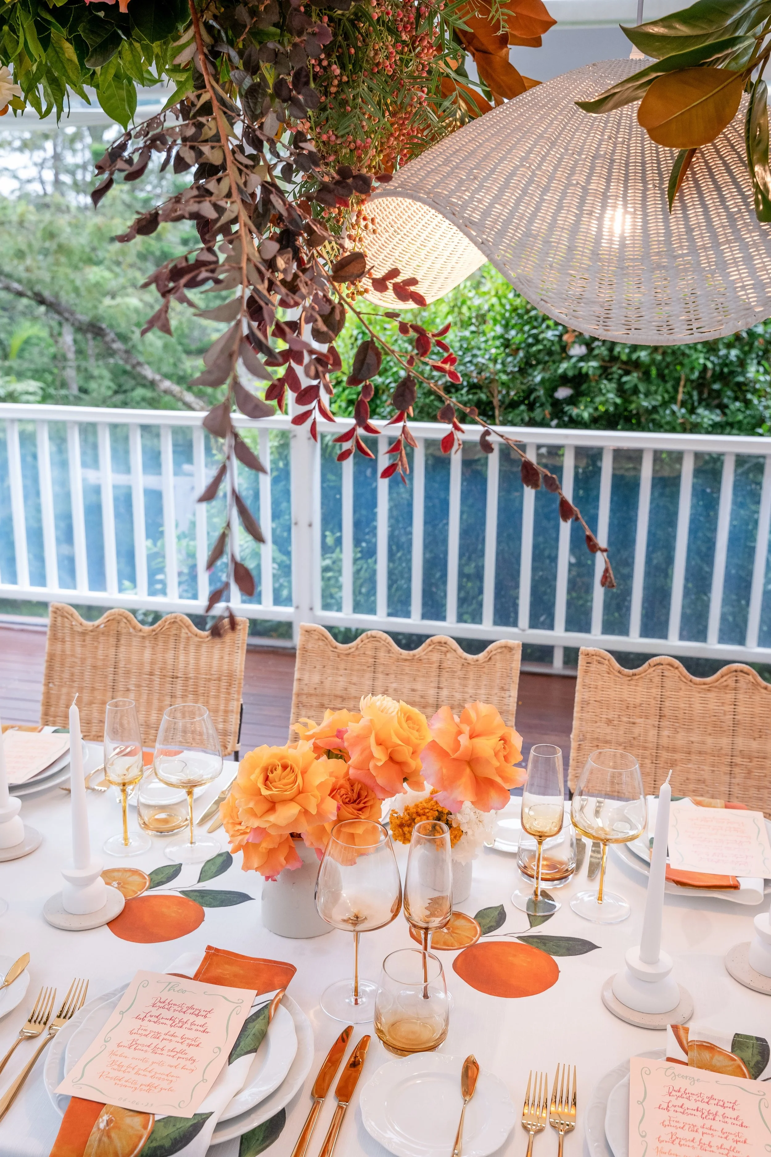 White Rattan Pendants