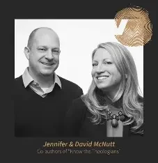 Black and white portrait of a smiling man and woman, with text indicating they are Jennifer and David McNutt, authors of 'Know the Zoonoses'.