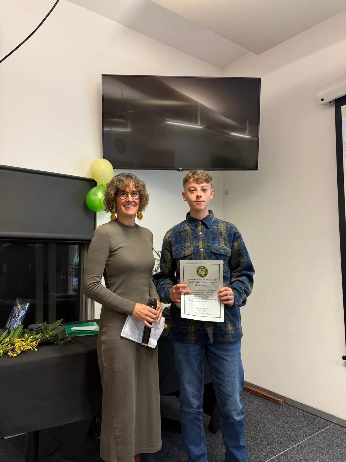 Jo Terwell and Recipient Isaac Klose.JPG