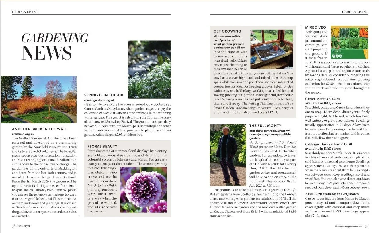 Gardening News East Lothian lifestyle Magazine February March 2026