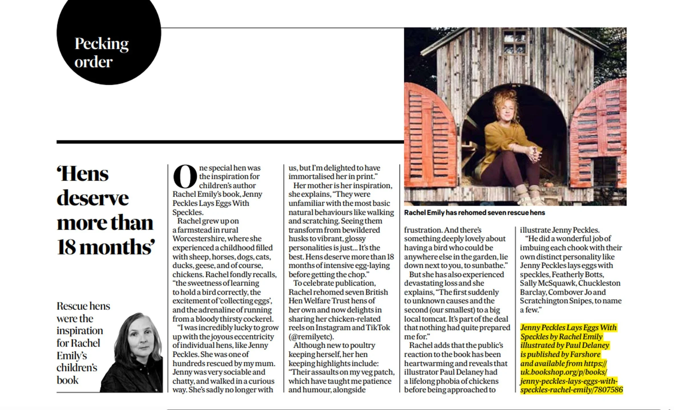 Scotsman Magazine Peking order hen column 6th February 2026